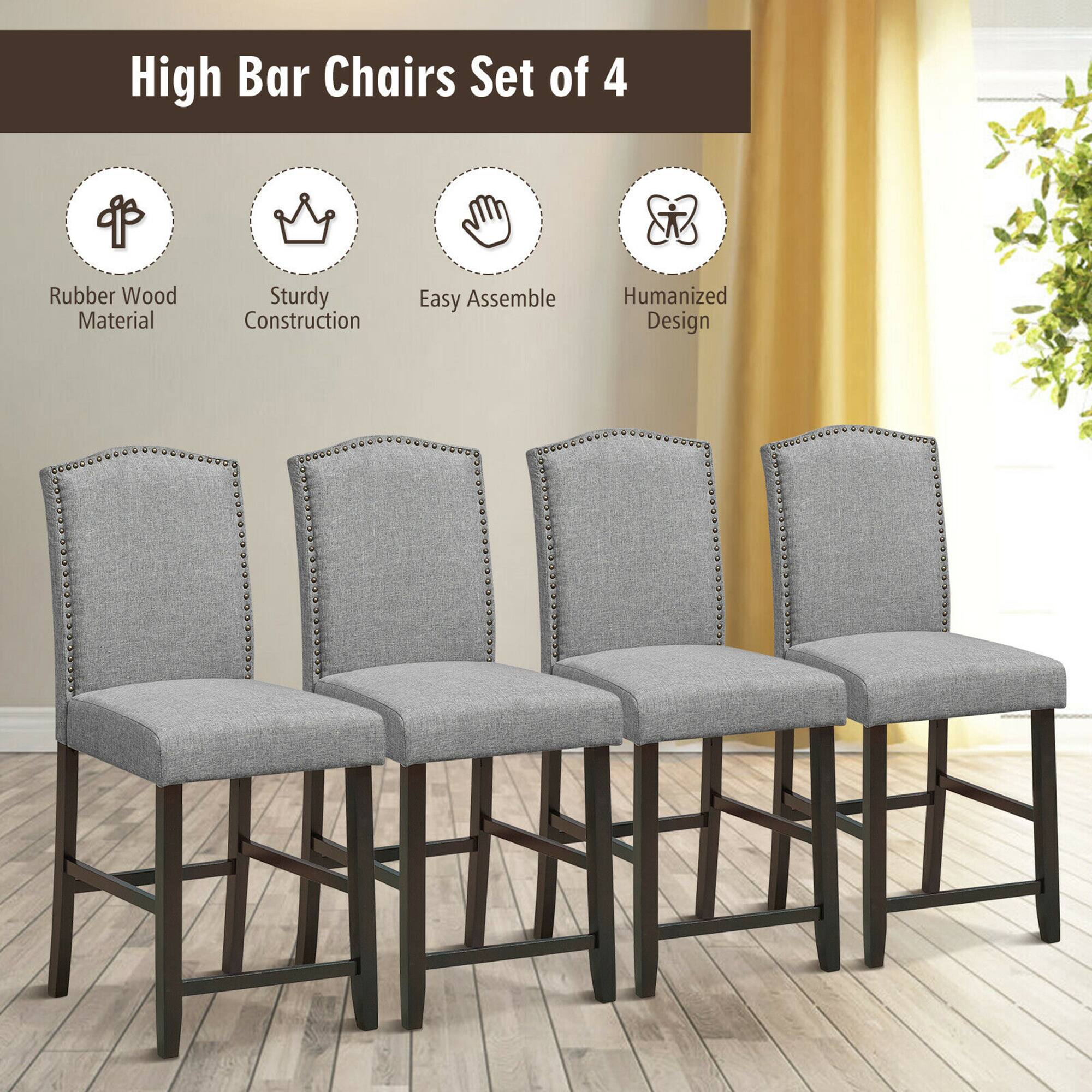 High Bar Chairs Set of 4
Rubber Wood Material
Sturdy Construction
Easy Assemble
Humanized Design
