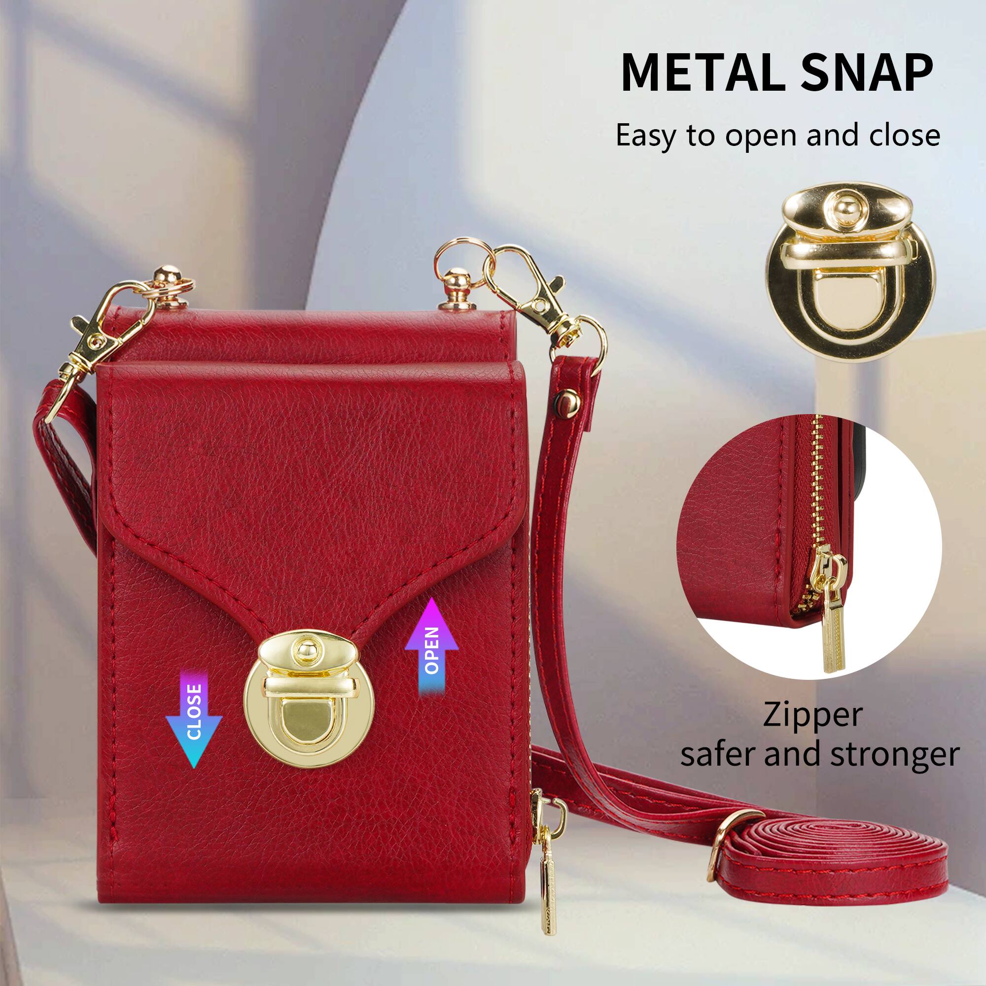 METAL SNAP  
Easy to open and close  

Zipper safer and stronger