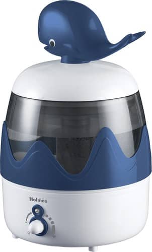  Holmes - 1-Gal. Kids' Whale Ultrasonic Cool Mist Humidifier - White/Blue