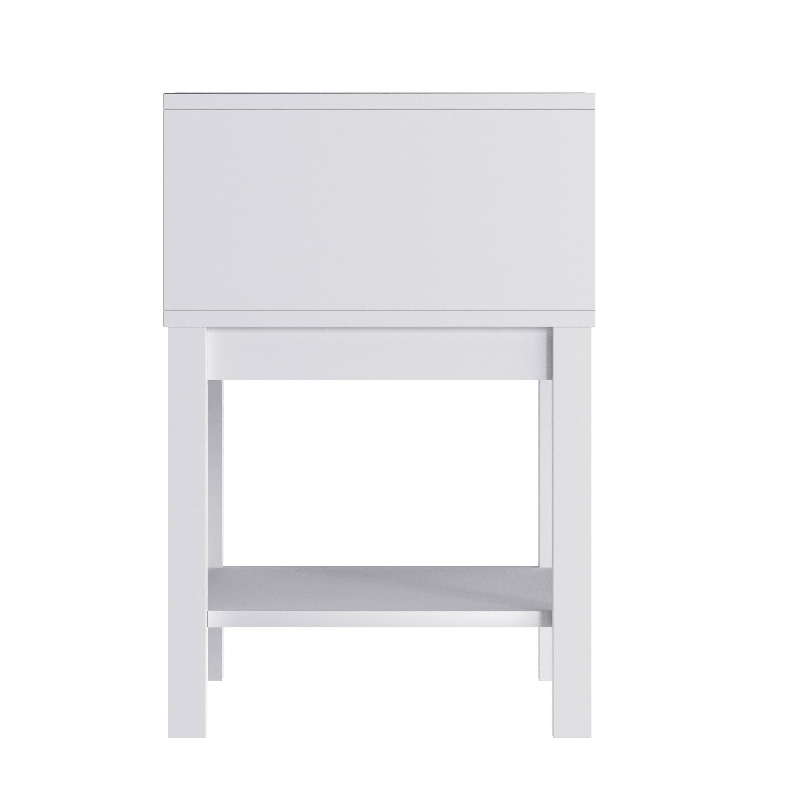 Alt View 6. Emma + Oliver - Samuel Kids Single-Drawer Night Stand with Solid Wood Frame, Side Table for Kids Bedroom with Open Shelf - White.