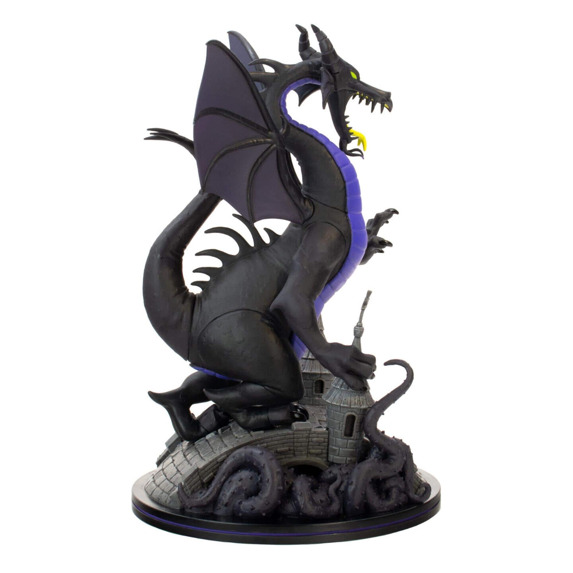 ディズニー、バイナルメーション、Myths & Legends ドラゴンイエティ Disney Maleficent Dragon Q FIG MAX Elite Diorama Black/Purple DIS