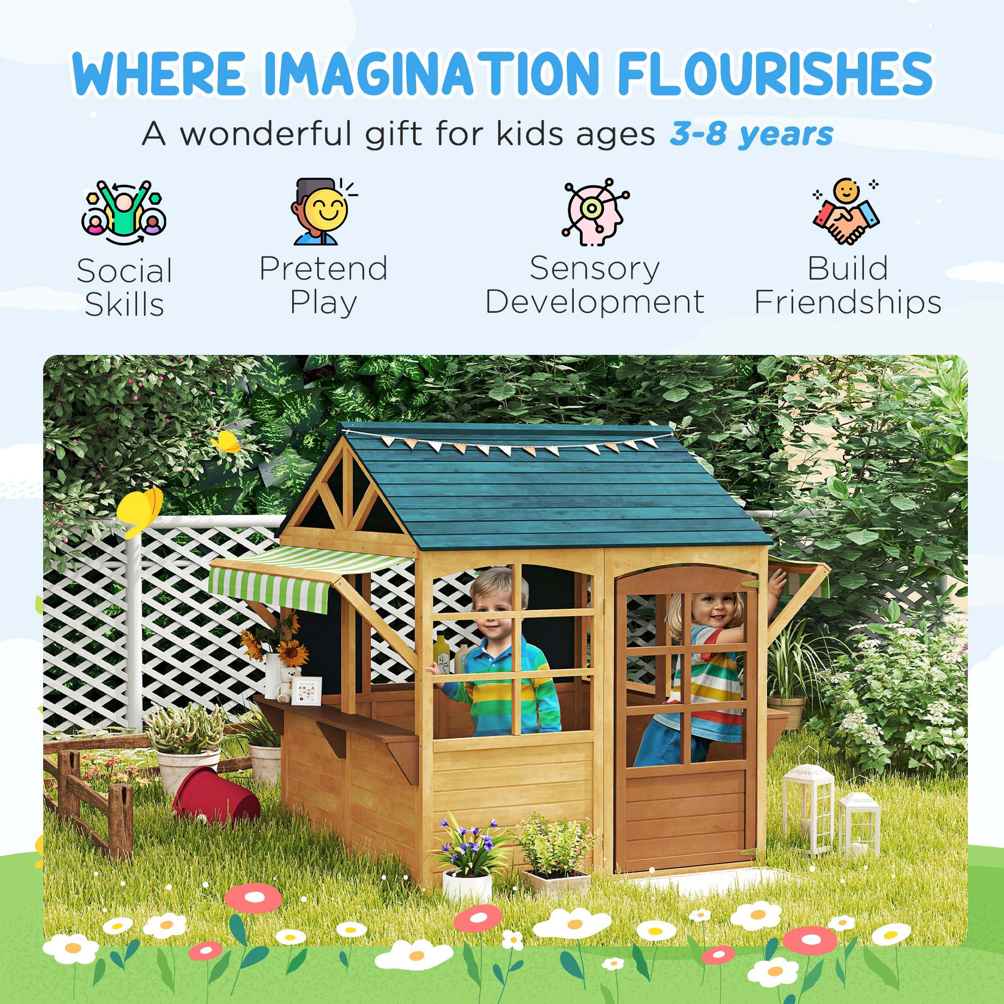 WHERE IMAGINATION FLOURISHES  
A wonderful gift for kids ages 3-8 years

- Social Skills
- Pretend Play
- Sensory Development
- Build Friendships