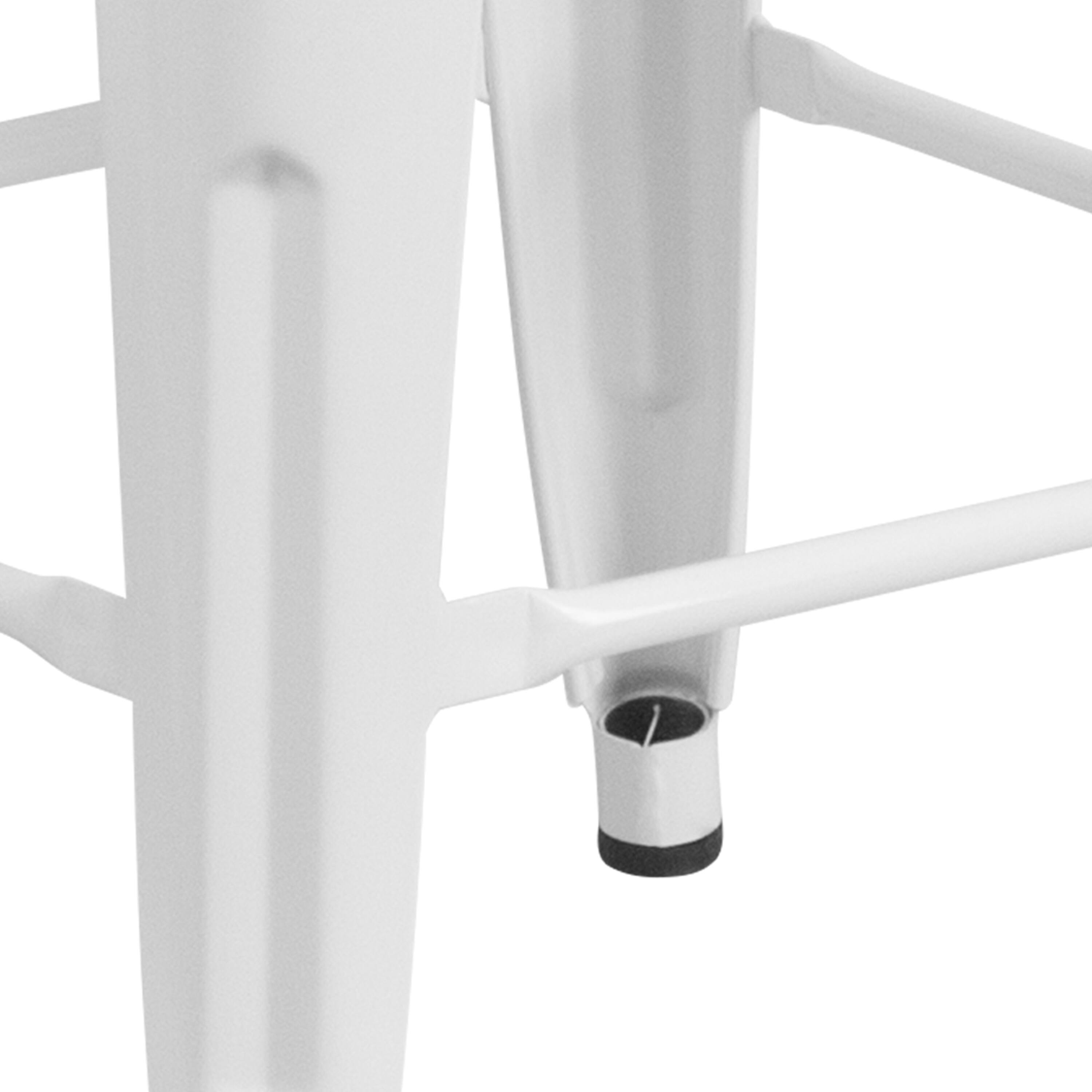 Alt View 9. Emma + Oliver - 24"H Backless Metal Counter Height Stool with Wood Seat - White.