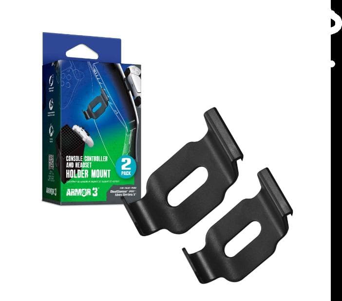 Hyperkin - Armor3 Console Controller and Headset Holder Mount (2 Pcs) for DualSense (PS5™) / Xbox Wireless Controller (Xbox Series