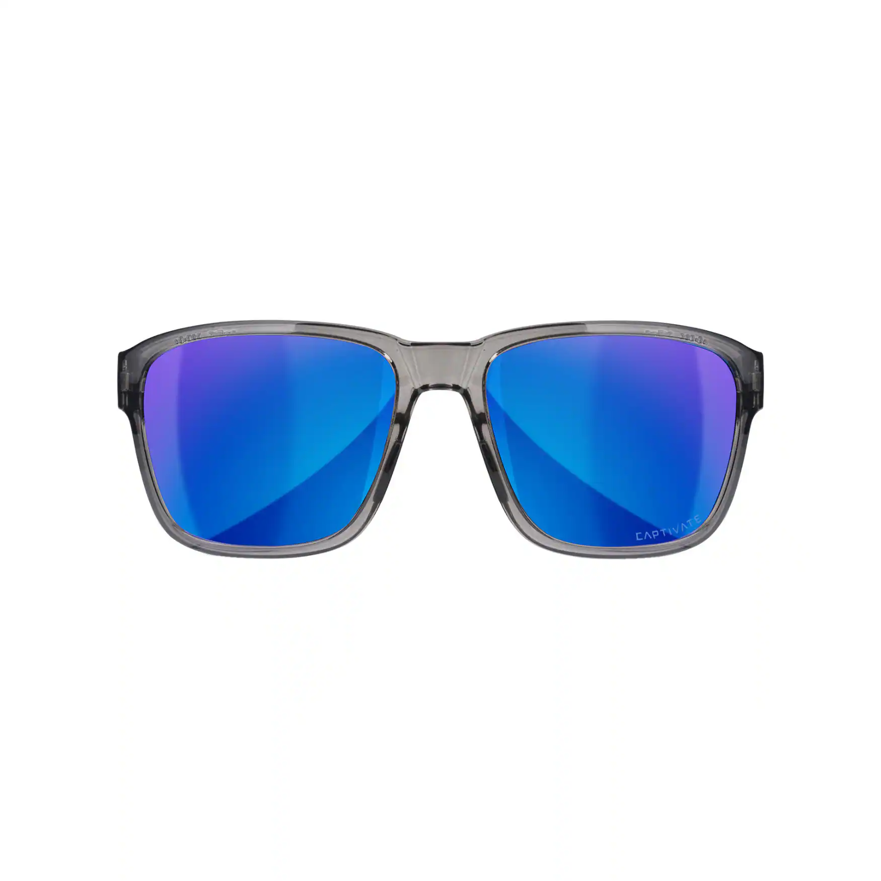 Front. Wiley X - Wiley-X WX Trek Sunglasses (Blue Mirror Lens, Gloss Crystal Gray Frame) - Blue.