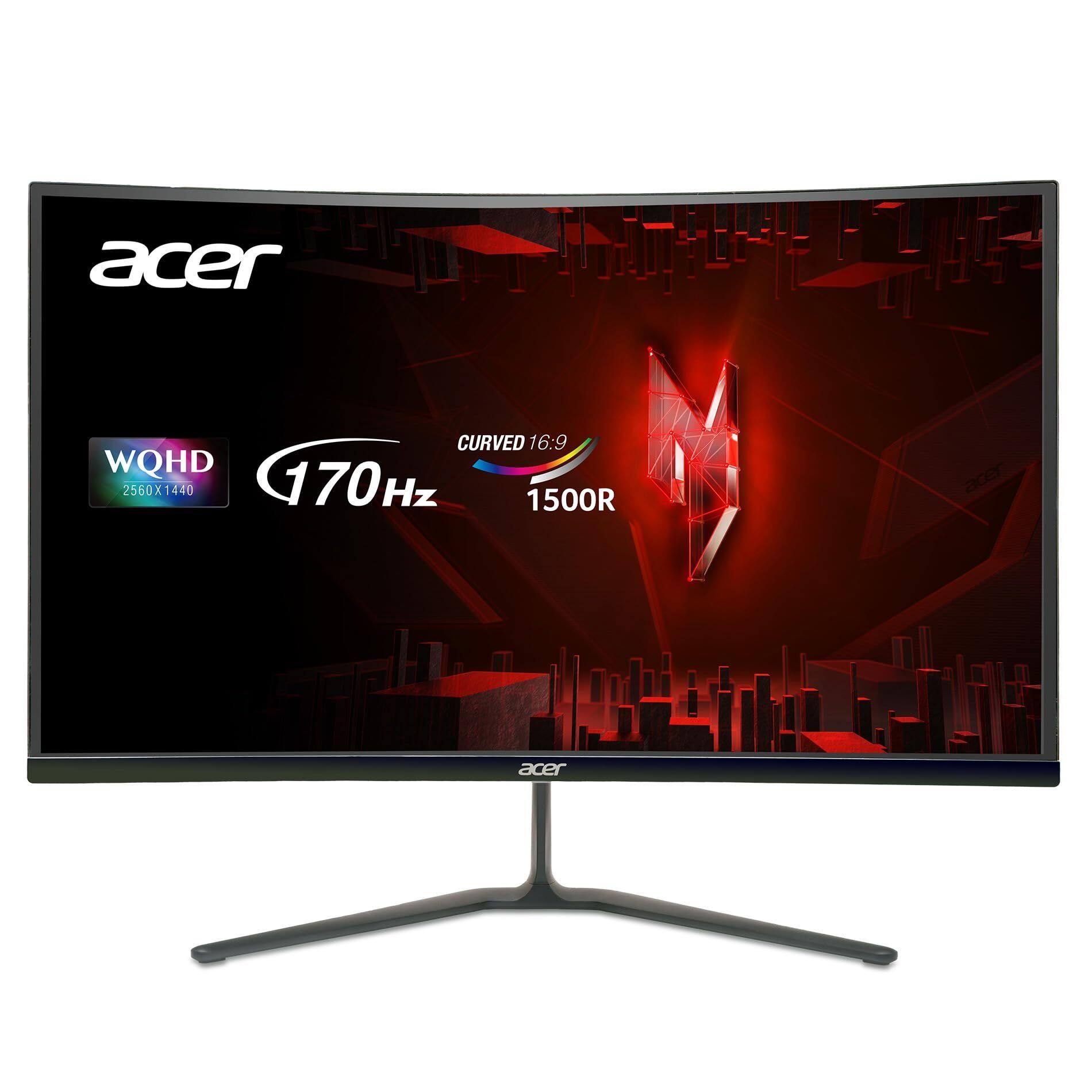 Acer - Refurbished Excellent - Nitro ED270U - 27" Monitor WQHD 2560x1440 170Hz 1ms 250Nit HDMI DisplayPort - Black
