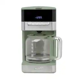 Haden - Programmable Drip Coffee Maker, 12 Cup Cafe Machine & Carafe, Green/Chrome - Cedar Green, Chrome