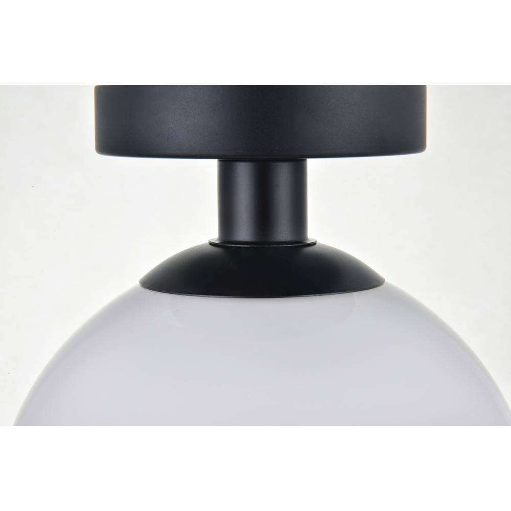 Alt View 3. Living District - Baxter 1 Light Black Flush Mount With Frosted White Glass - Black And Frosted White.
