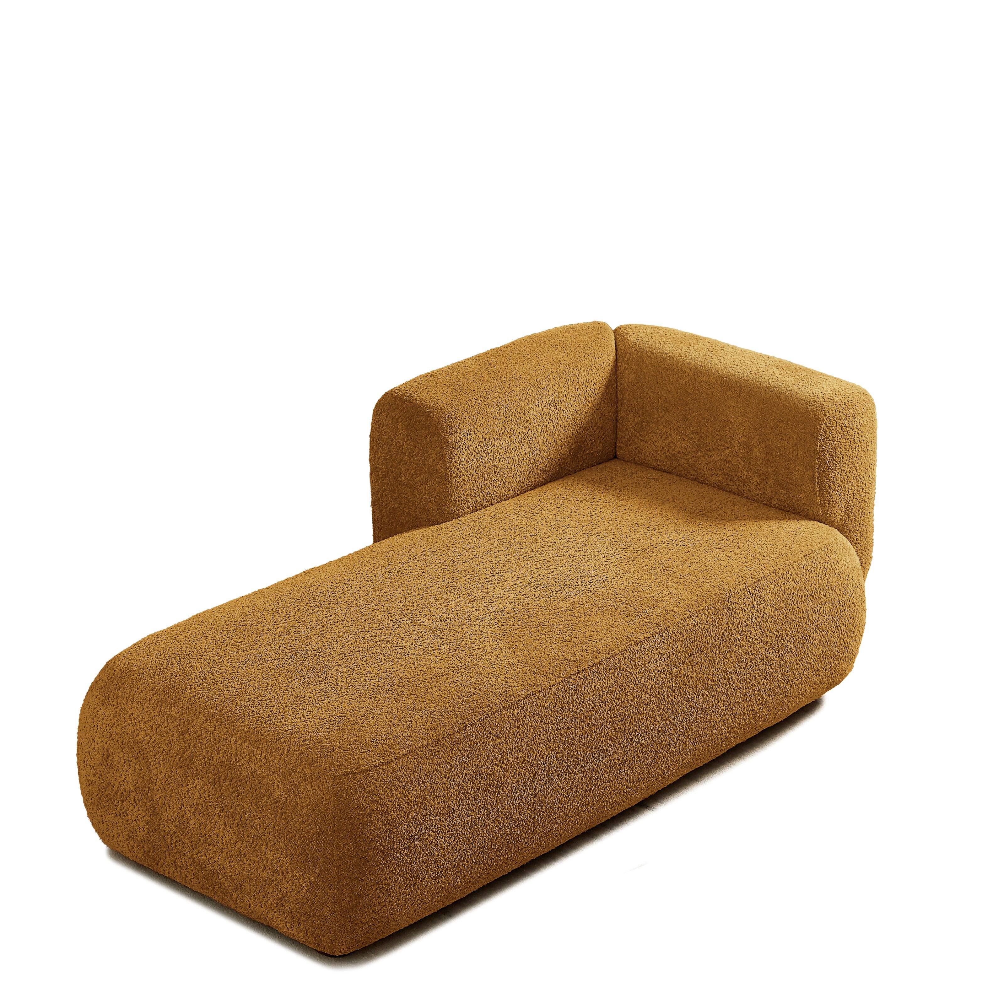 Alt View 2. Roomtec - Upholstered Chaise Lounge Cloud Boneless Sofa for Living Room - Orange.