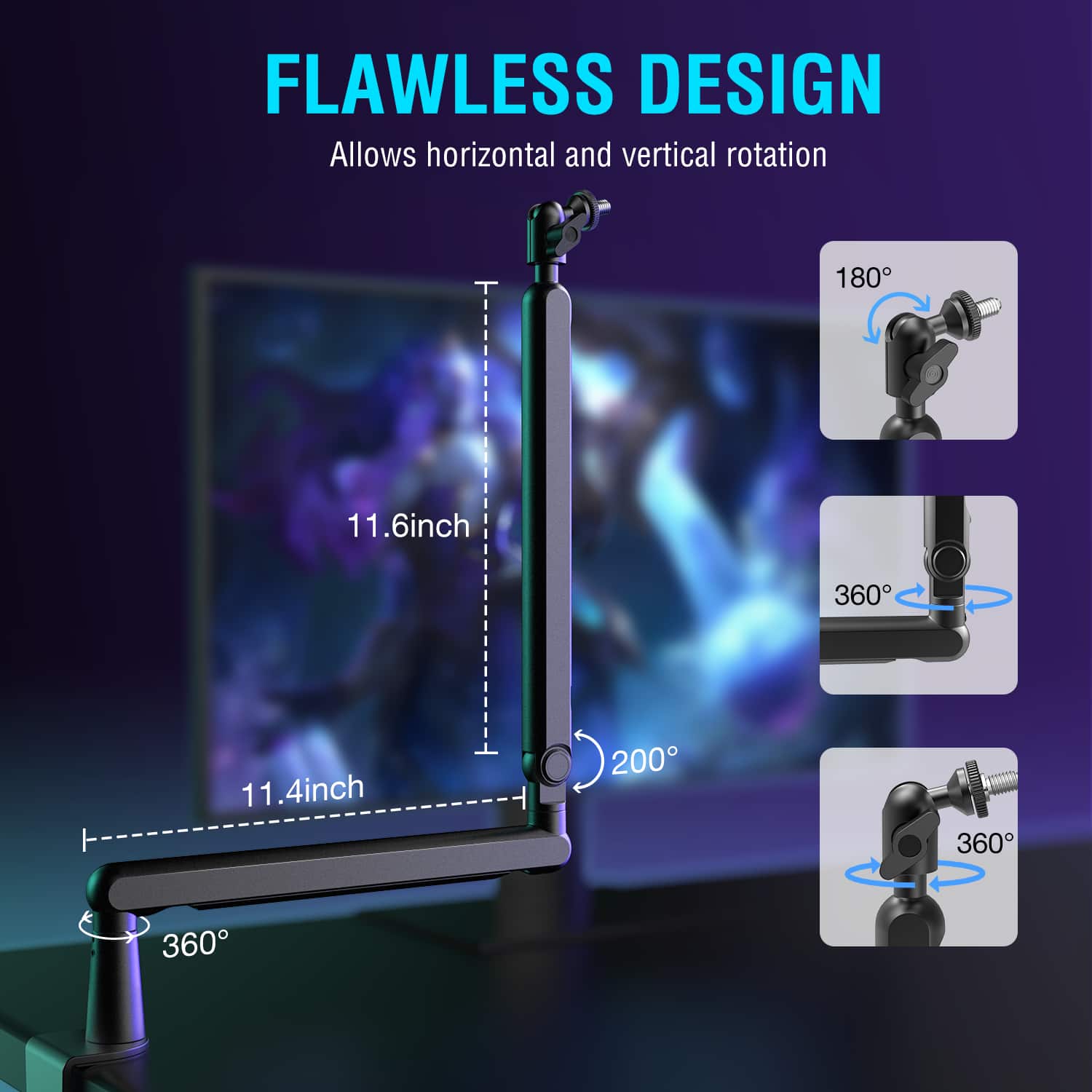 FIFINE - Suspension Scissor Microphone Stand Boom Arm - Desk