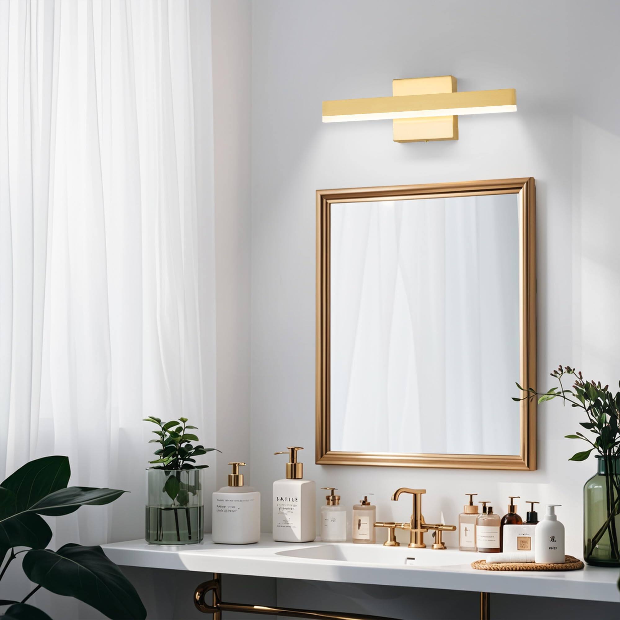Back. Comfort Essence - Bathroom Vanity Light Inch w Dimmable cct Led Modern Fixture Over Mirror Etl Certificated - Brushed Nickel 39.4inch.