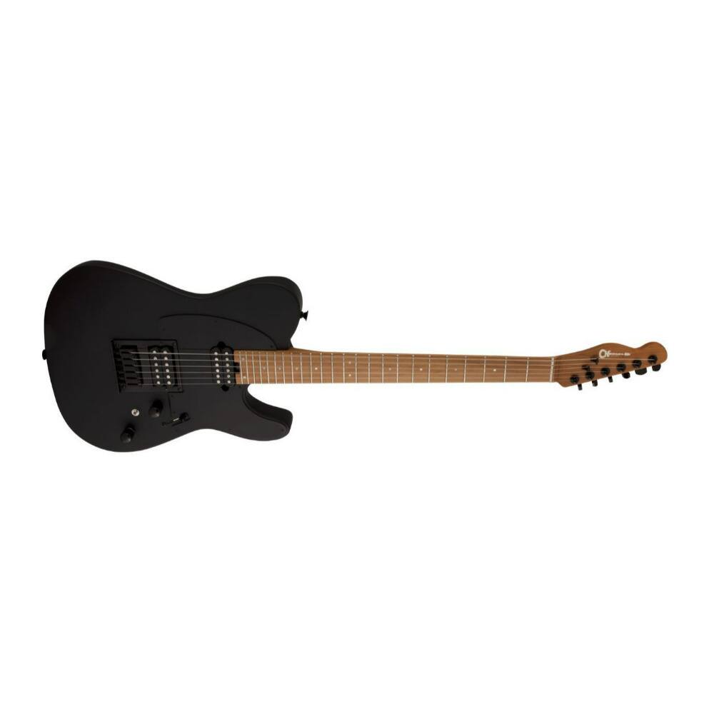 Left. Charvel - Charvel Pro Mod So Cal Style 2 24 HH HT CM 6 String Satin Black Electric Guitar.