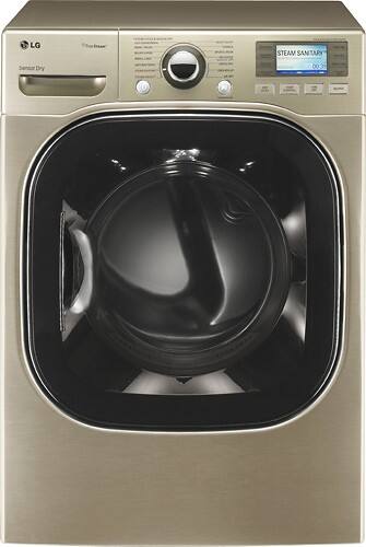 Front Standard. LG - SteamDryer 7.4 Cu. Ft. 14-Cycle Ultra Capacity Steam Gas Dryer - Chardonnay.