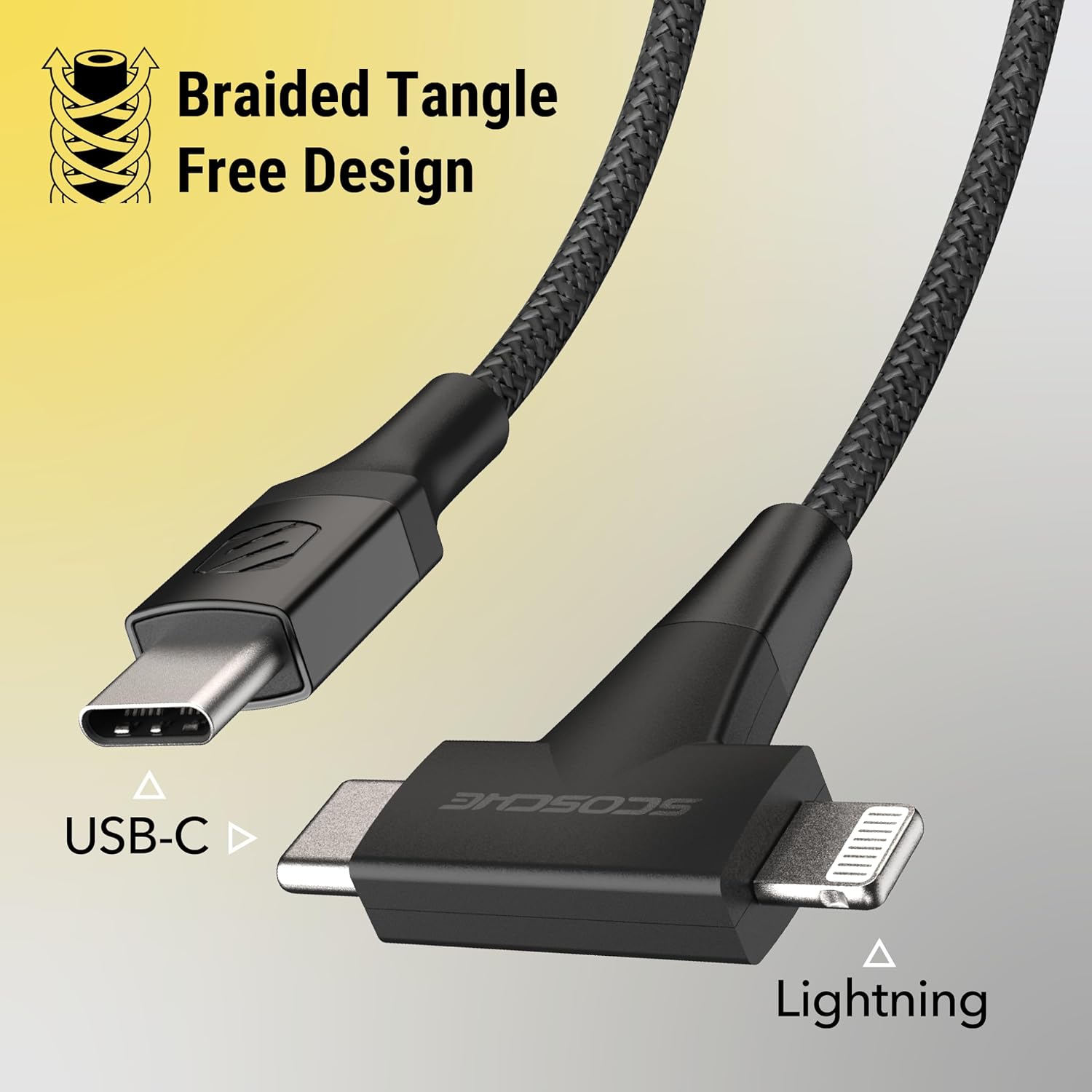 Braided Tangle Free Design

USB-C

Lightning