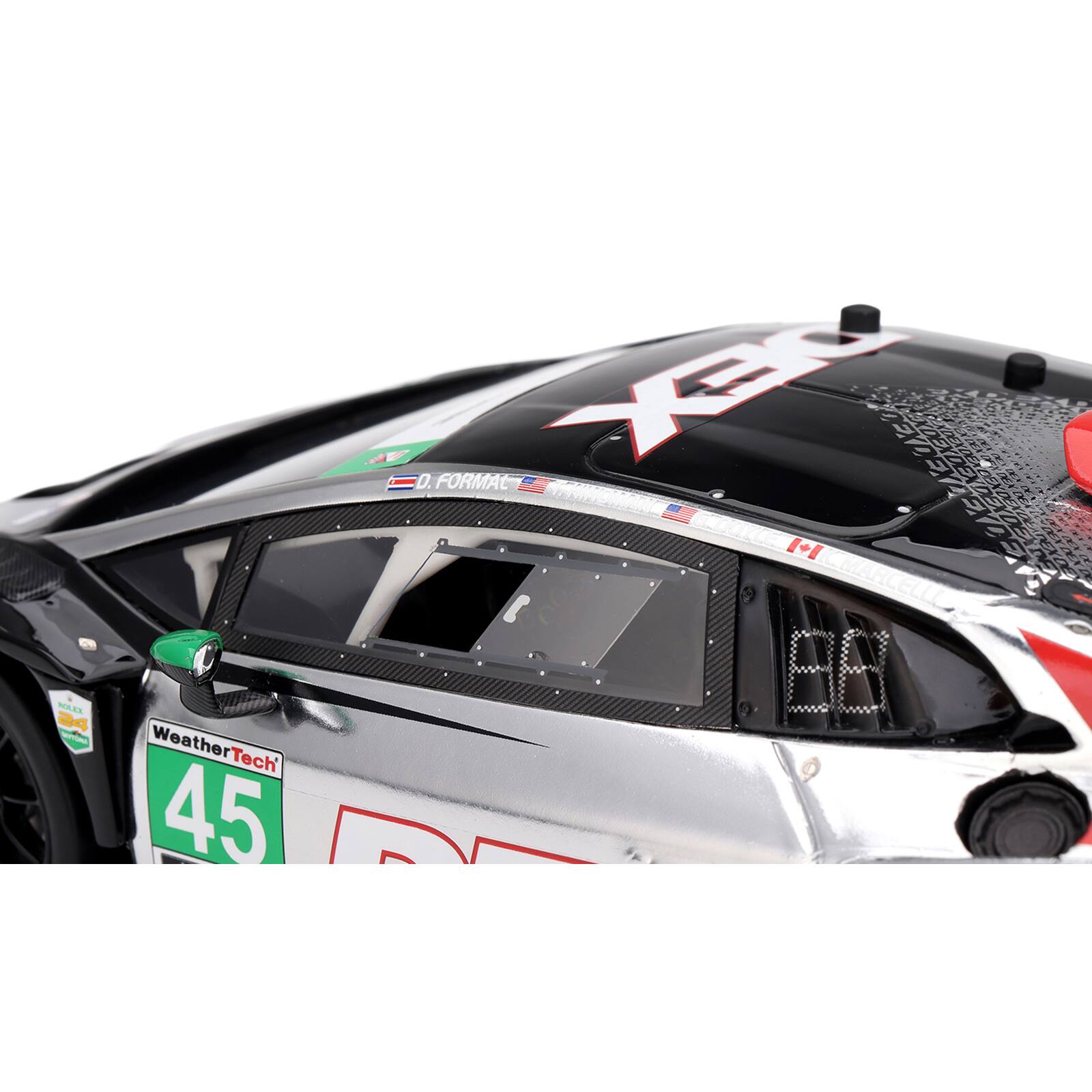 D. FORMACICS  
T.KING IIIIIIII  
0303030303  
COOKE M  
ROLEX  
EUGT  
24  
WeatherTech  
45