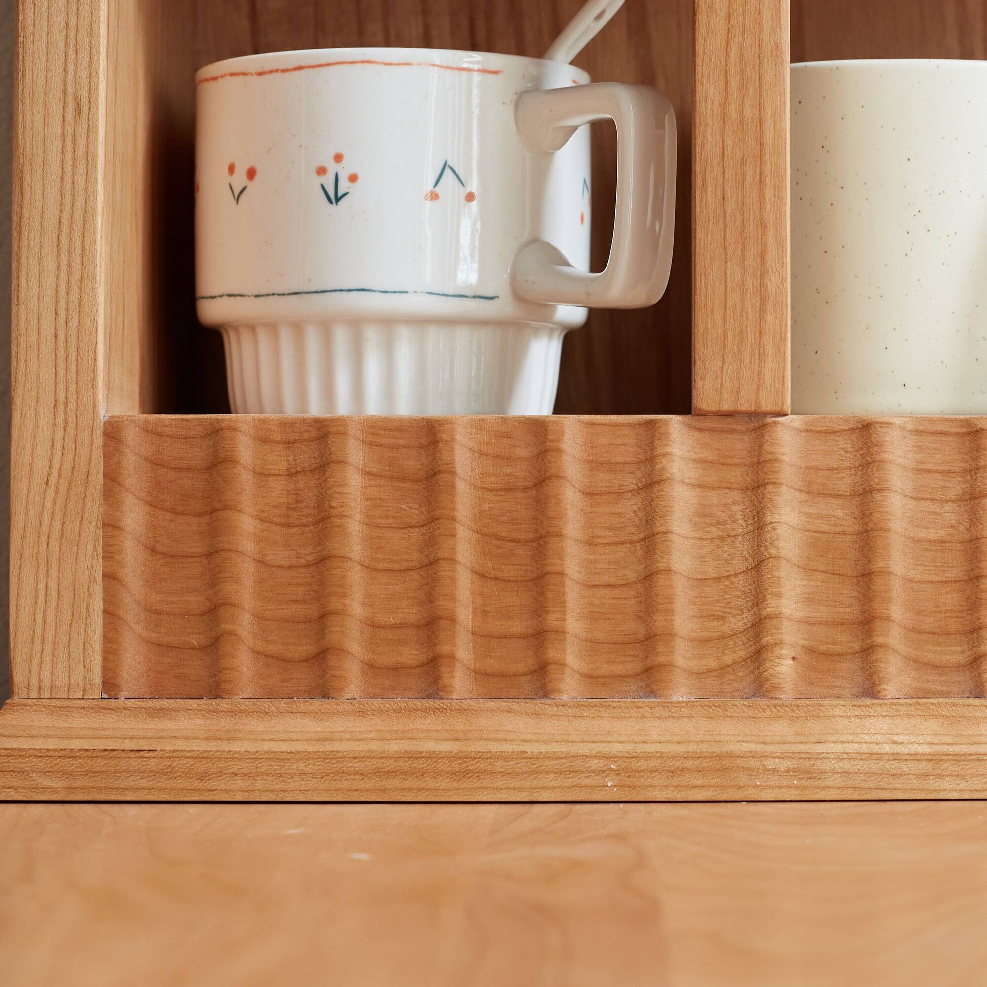 Alt View 3. Boyel Living - North American Cherry Solid Wood Cup Storage Rack - Natural Cherry.