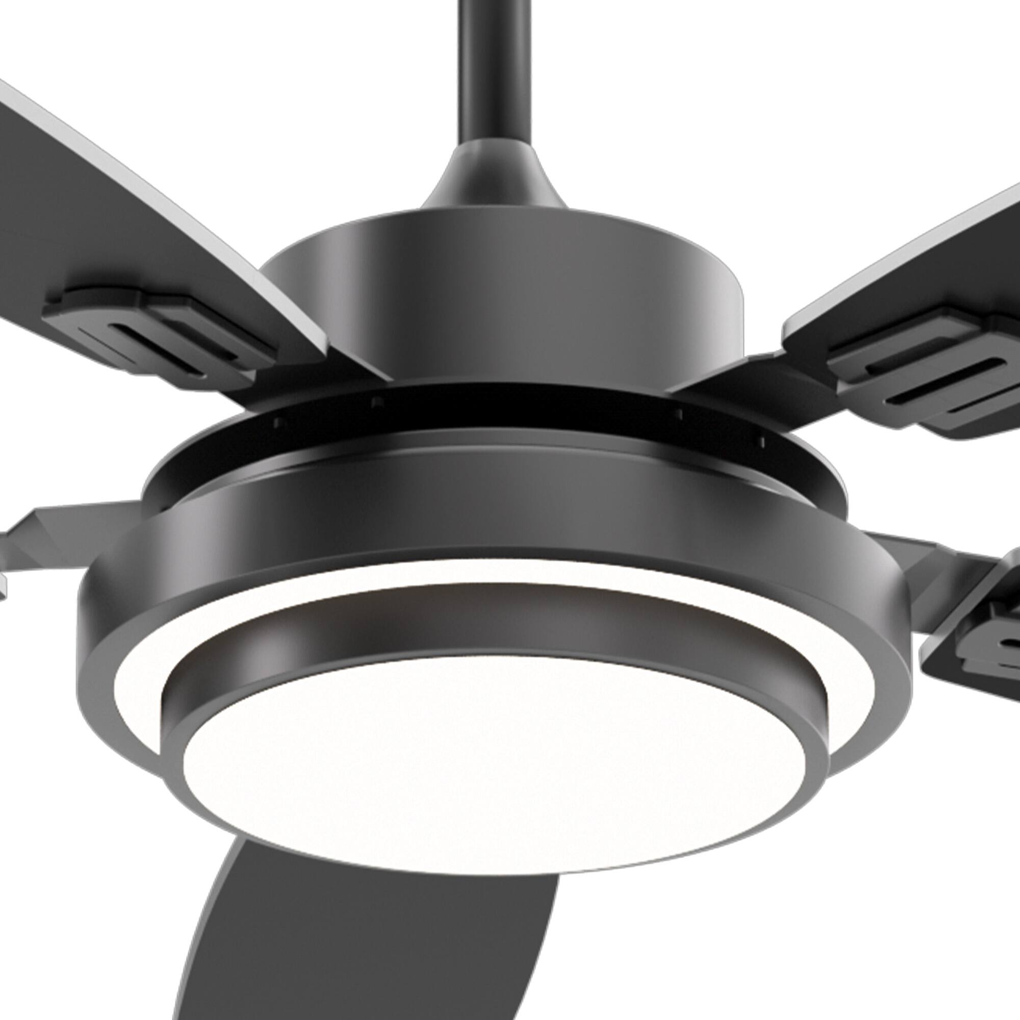 Alt View 9. Siljoy - 52 Inch Modern Ceiling Fans with Lights and Remote Control - Black.