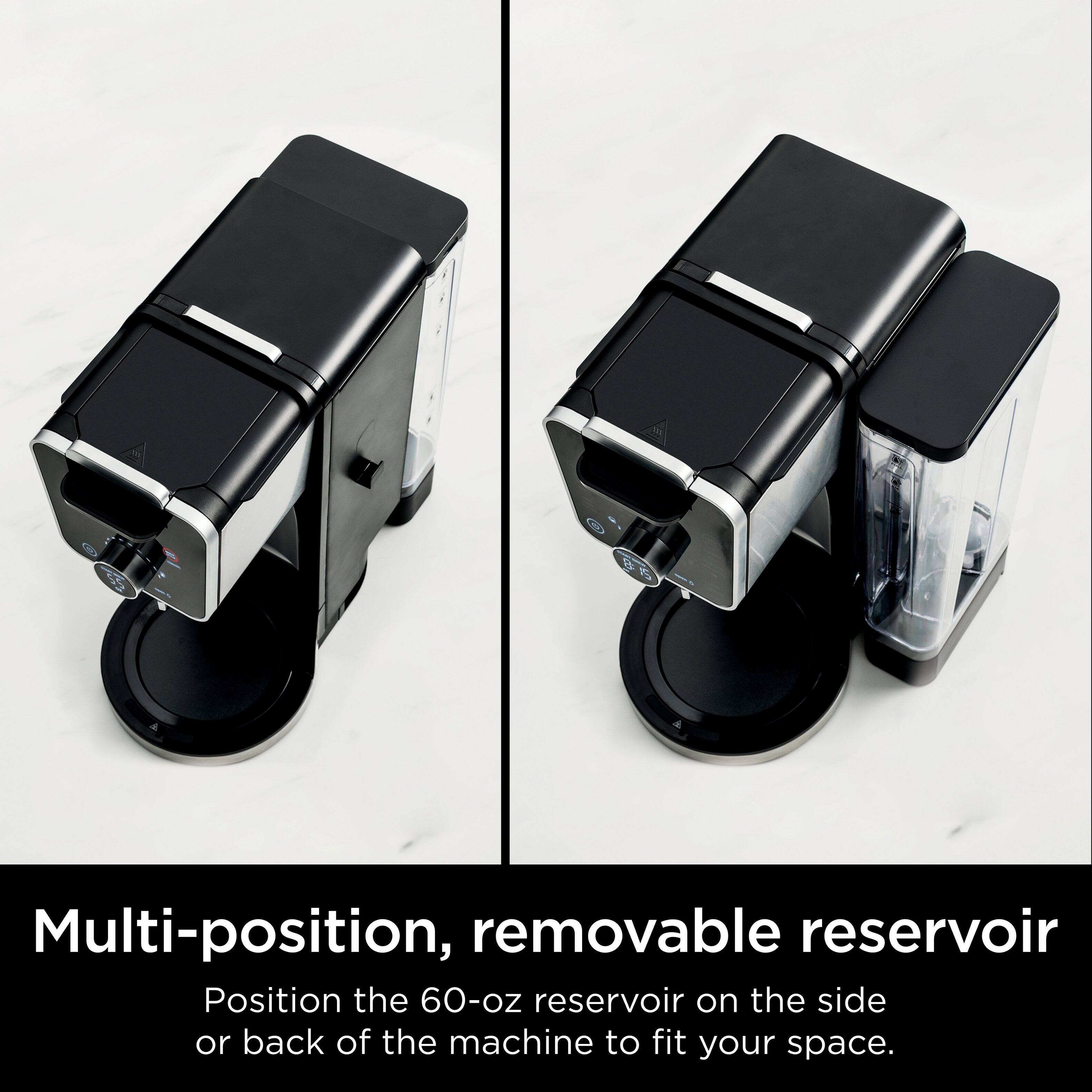Multi-position, removable reservoir

Position the 60-oz reservoir on the side or back of the machine to fit your space.