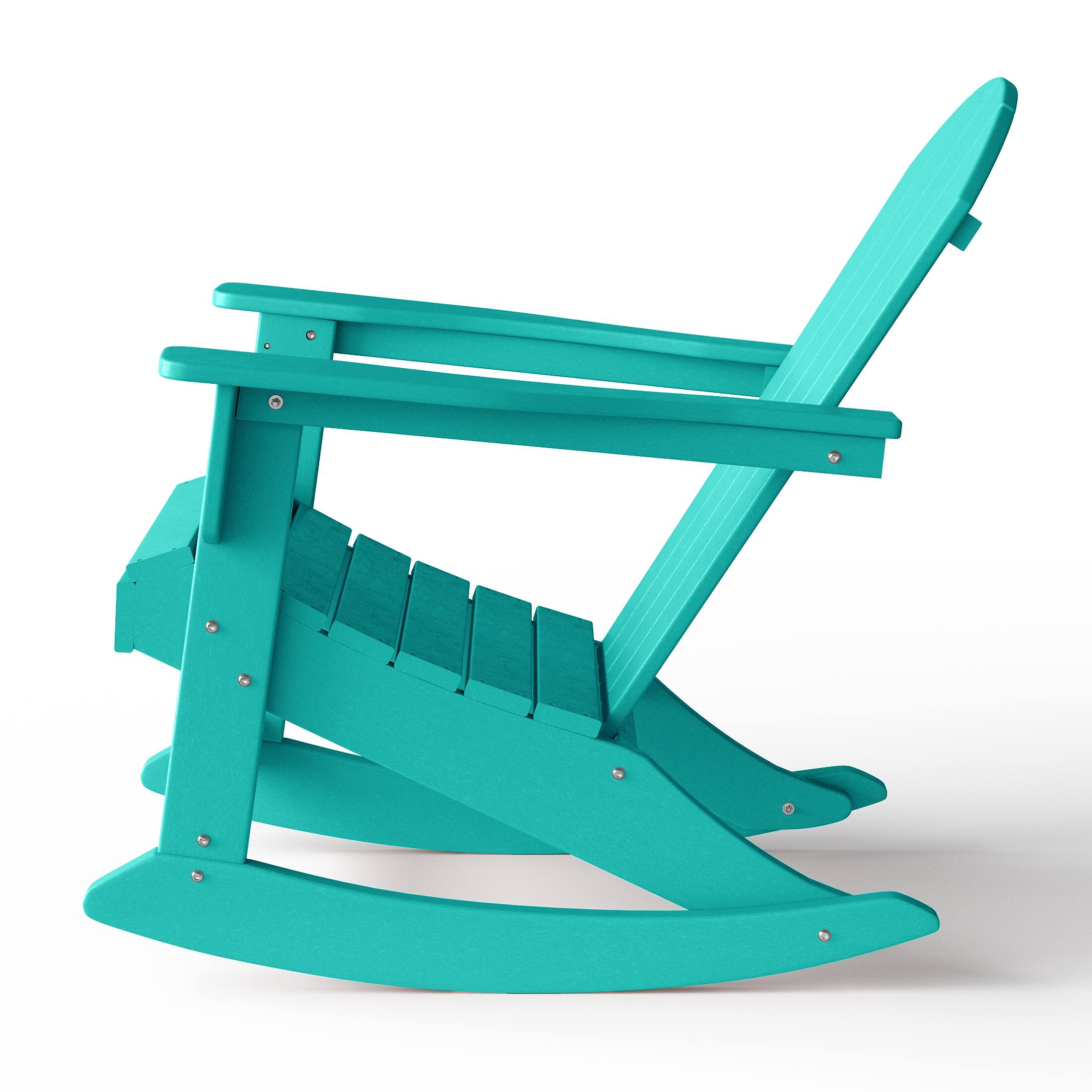 Alt View 4. WestinTrends - WestinTrends Malibu Outdoor / Patio Poly Adirondack rocking chair - Turquoise.