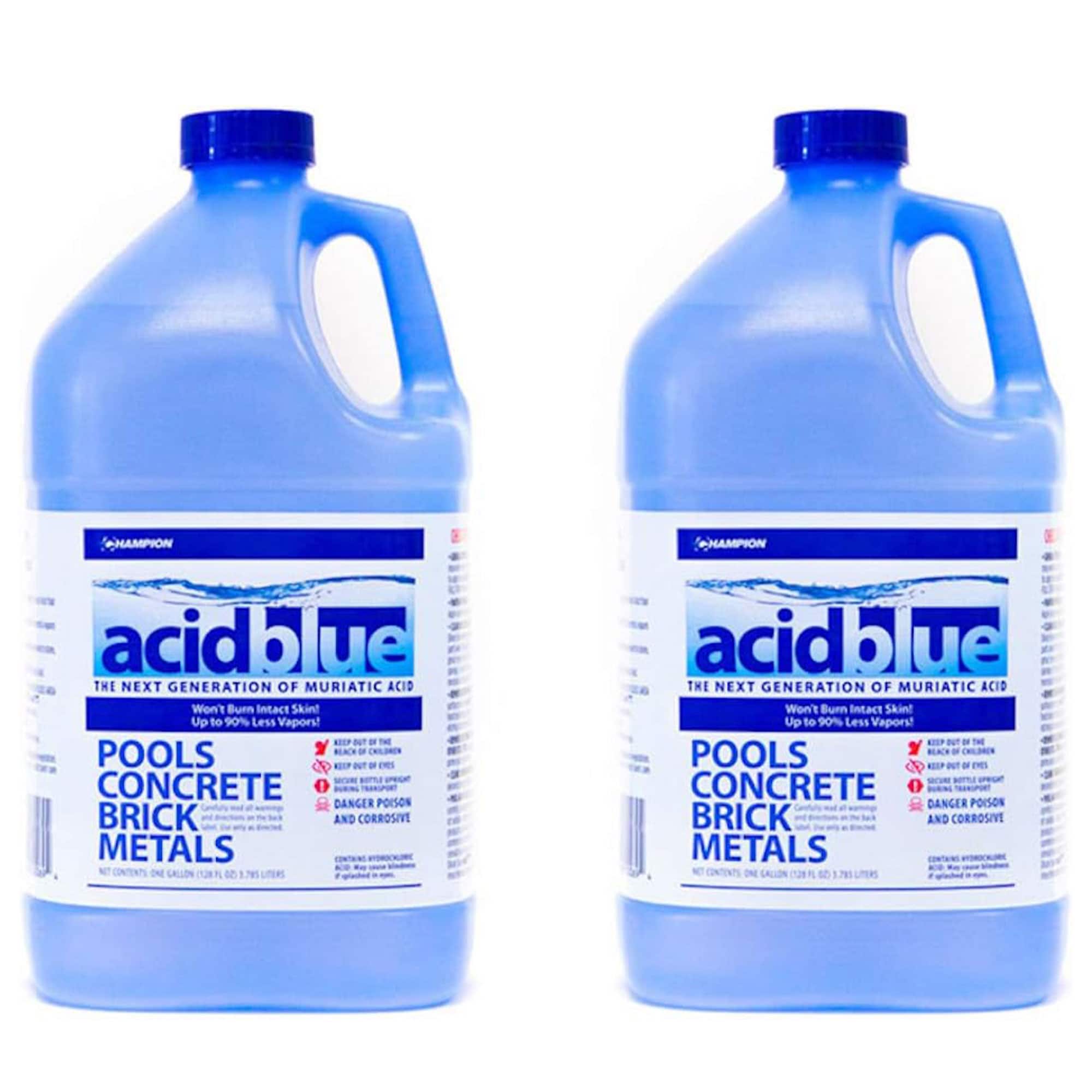 Champion Acid Blue - Muriatic Acid for Removal of Stains on Driveways (2 Pack)