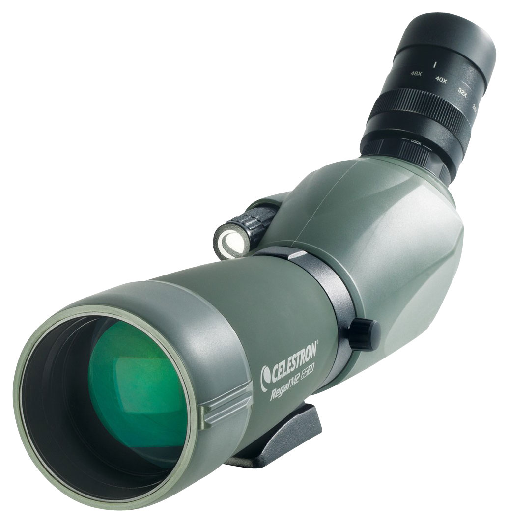 Angle View: Celestron - Regal M2 65ED 16-48 x 65 Waterproof Spotting Scope - Green