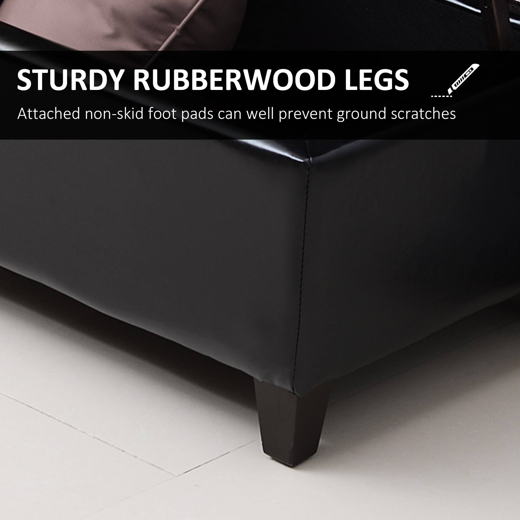 STURDY RUBBERWOOD LEGS

Attached non-skid foot pads can well prevent ground scratches