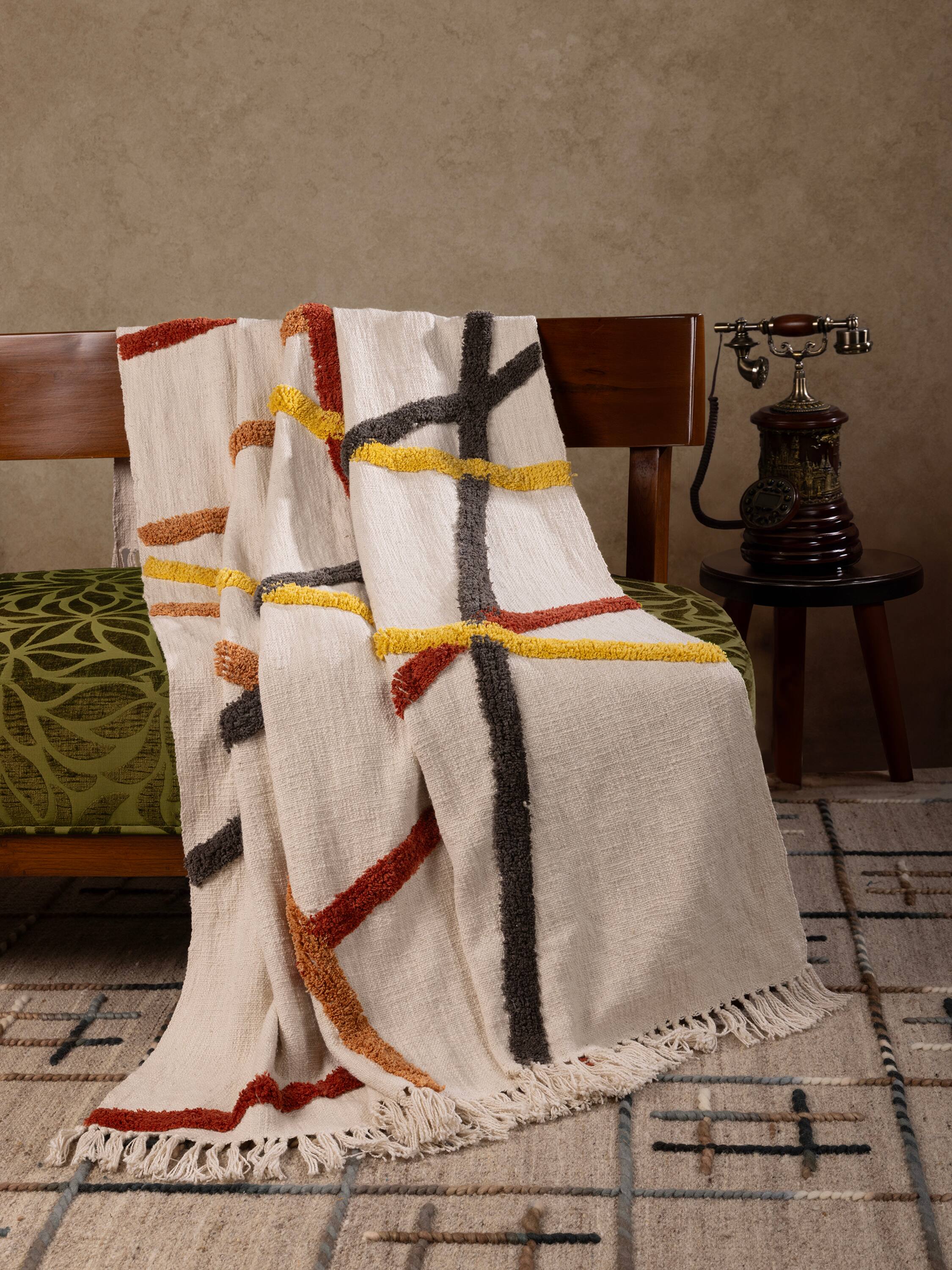 Back. GAURI KOHLI - Tashi Throw Blanket - Multicolored.