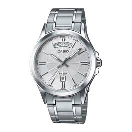 Casio - Men’s Dial Analog Watch with Stainless Steel Bracelet - MTP-1381D-7AVDF - Silver