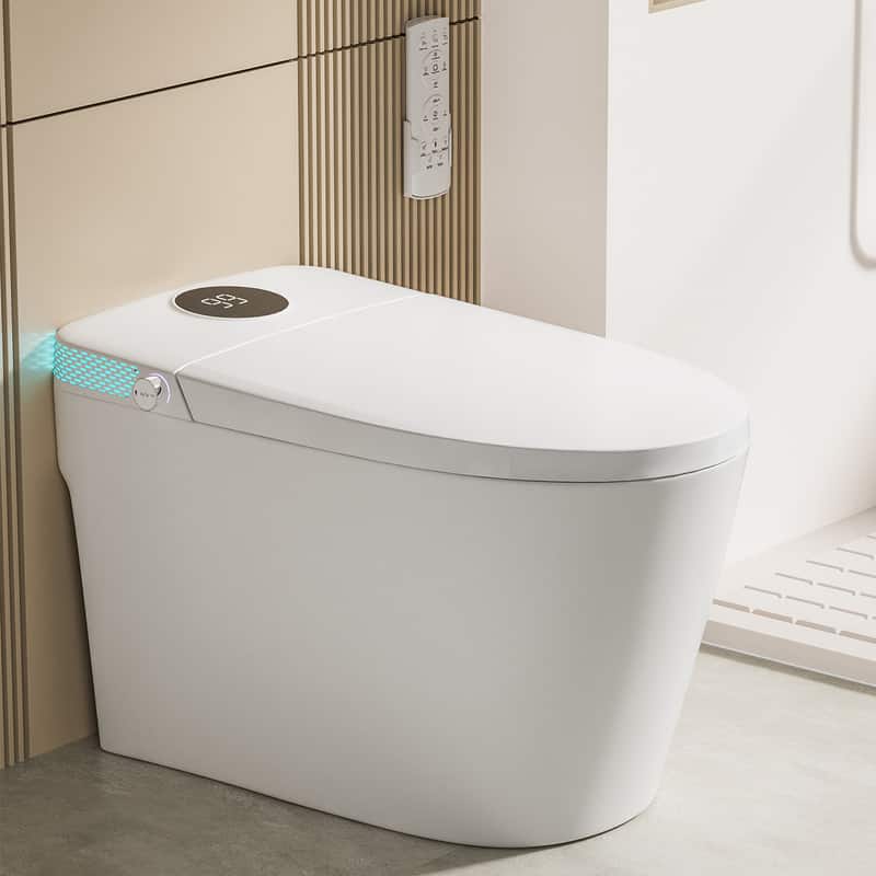 Front. Vipbear - Vipbear Tankless Toilet with Warm Water Sprayer and Dryer, Foot Sensor Operation,Bidet with Heated Seat Smart - White.