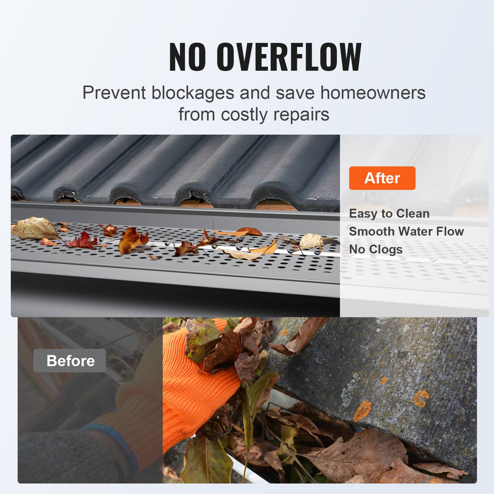 NO OVERFLOW

Prevent blockages and save homeowners from costly repairs

After
- Easy to Clean
- Smooth Water Flow
- No Clogs

Before