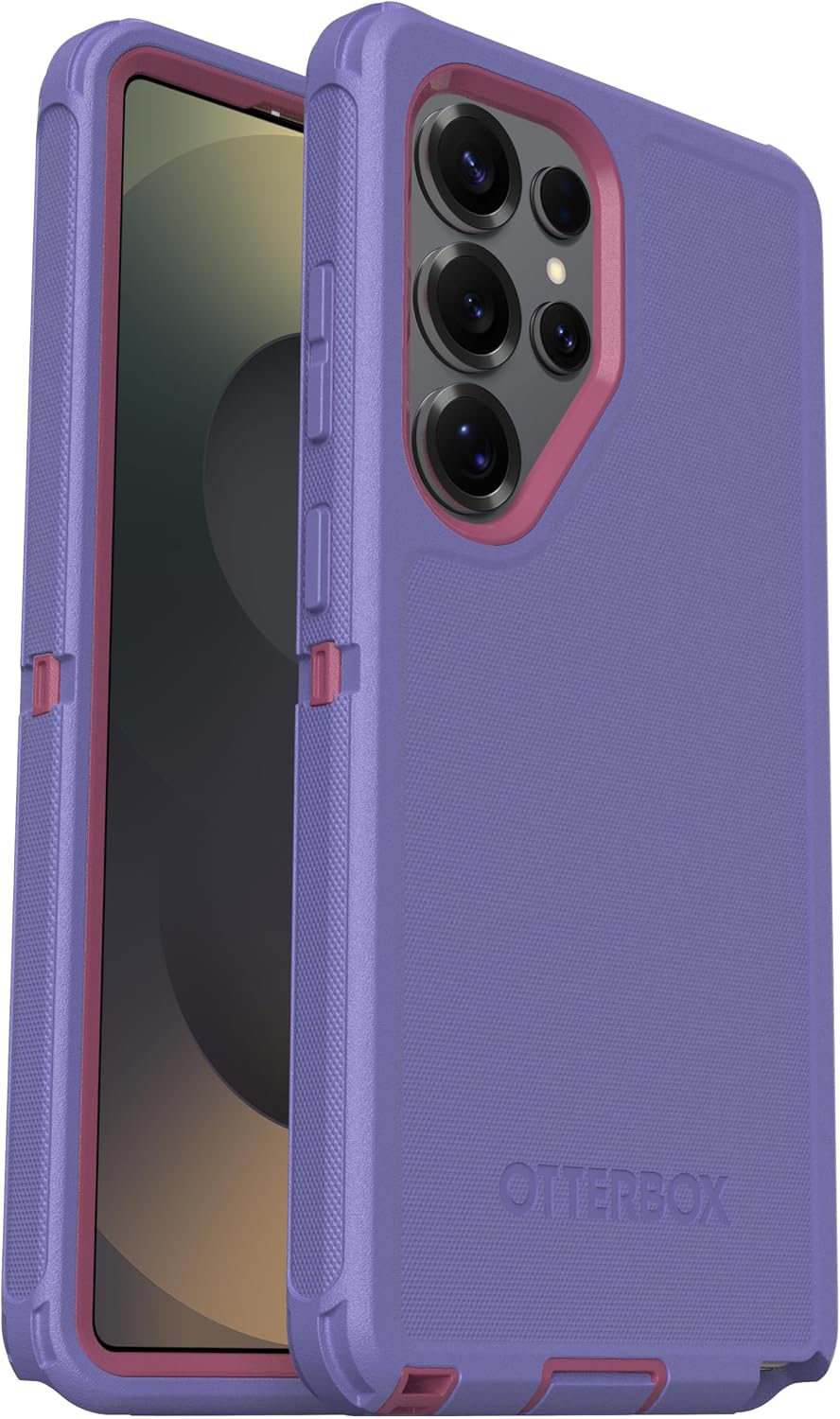 Alt View 3. OtterBox - OtterBox Galaxy S25 Ultra (Only) Defender Series Case - Holster Clip Included - Rugged & Durable - with Port Protection - Violet Current (Purple & Pink).
