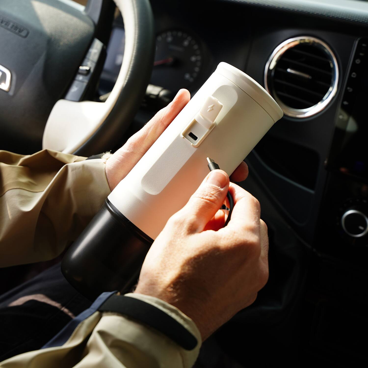 Alt View 4. Outin - Outin Nano Portable Electric Pearl White Espresso Machine with Self-Heating - Silver.