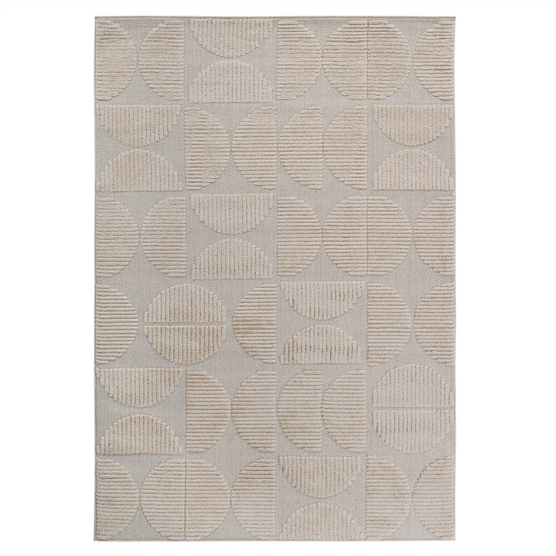 HTUTWOO - High-Low Indoor Area Rug -2'x3' Modern Geometric Bohemian Carpet, Non-Shedding,Living Room Bedroom Kitchen Doormat - Beige