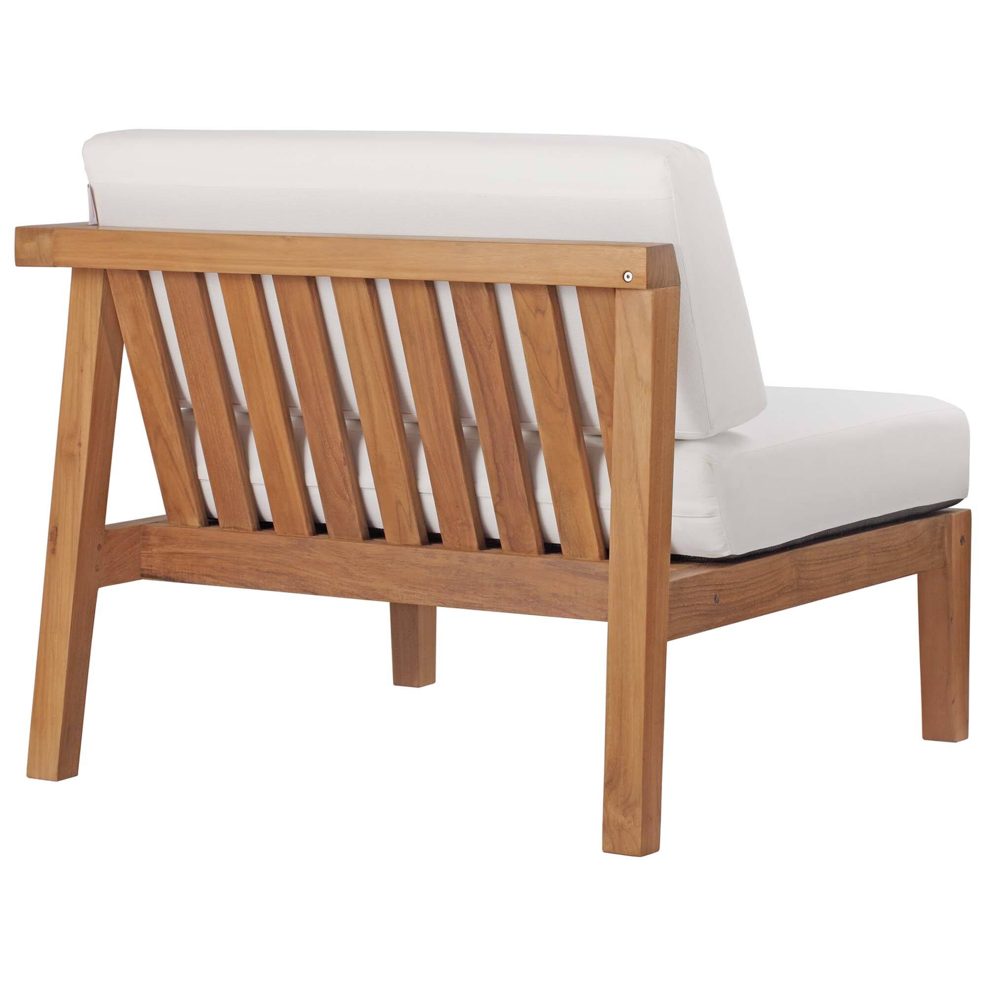 Alt View 7. Modway - Bayport Outdoor Patio Teak Wood 2-Seater Loveseat by Modway - Natural White.