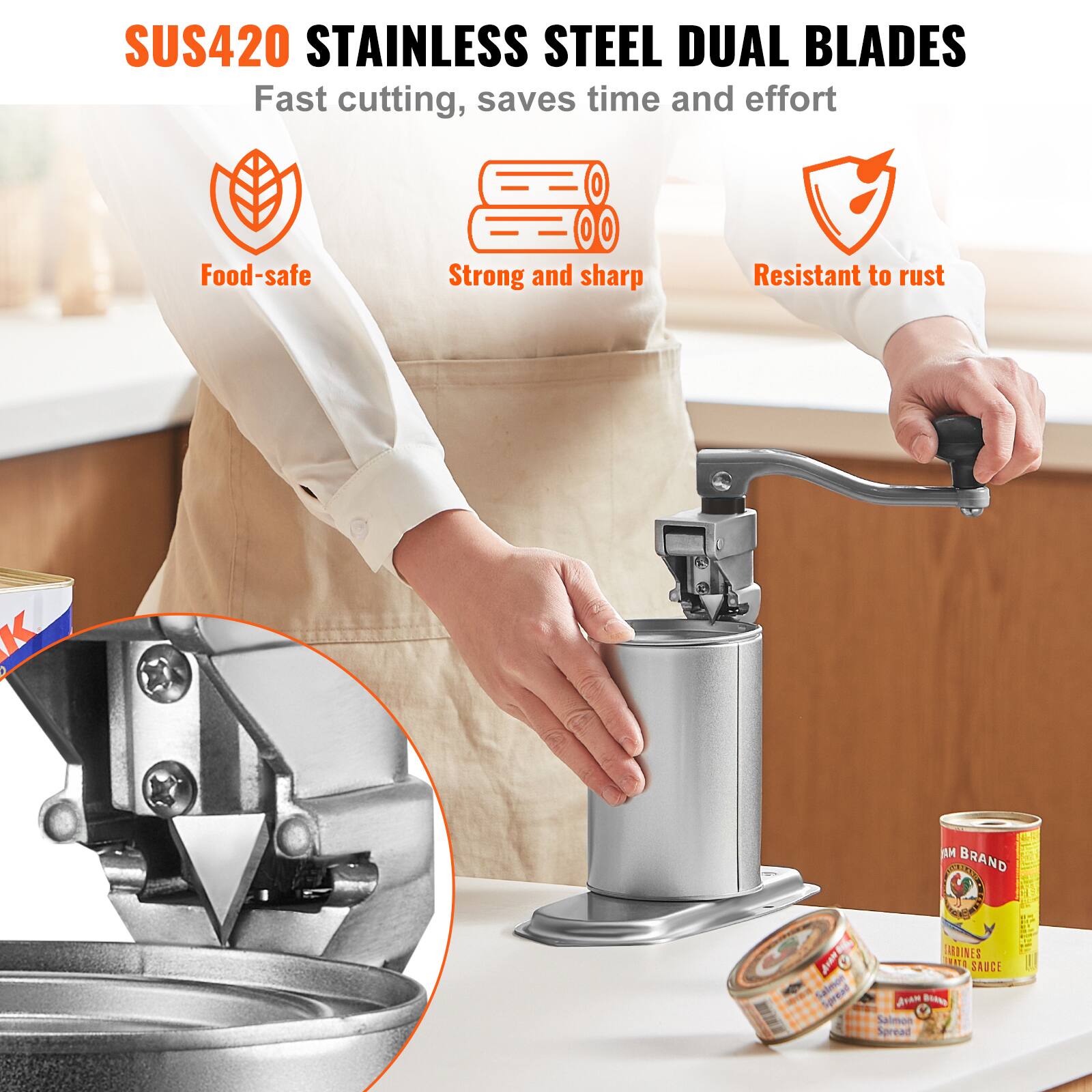 SUS420 STAINLESS STEEL DUAL BLADES  
Fast cutting, saves time and effort  
Food-safe  
Strong and sharp  
Resistant to rust  

K Salmion M BRAND  
TARNINES I 351S SAUCE  
Aran BR Salmon Spread