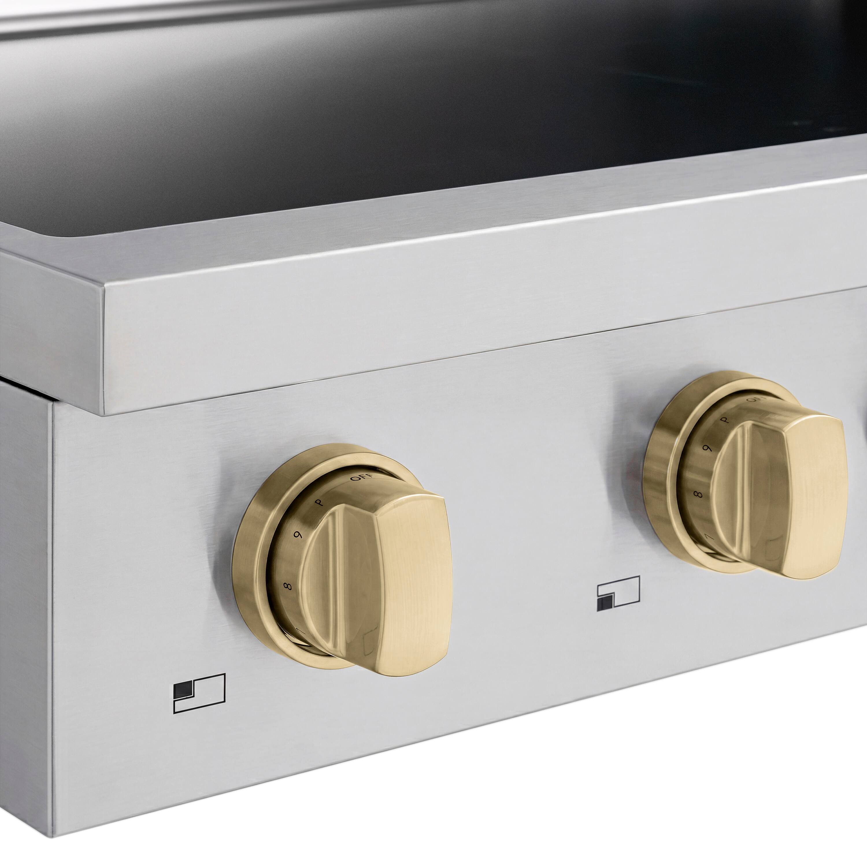 Alt View 10. ZLINE - Autograph 36 in. Paramount Built-in Electric Induction Rangetop with 5 Elements in Stainless Steel and Champagne Accents - Stainless Steel.