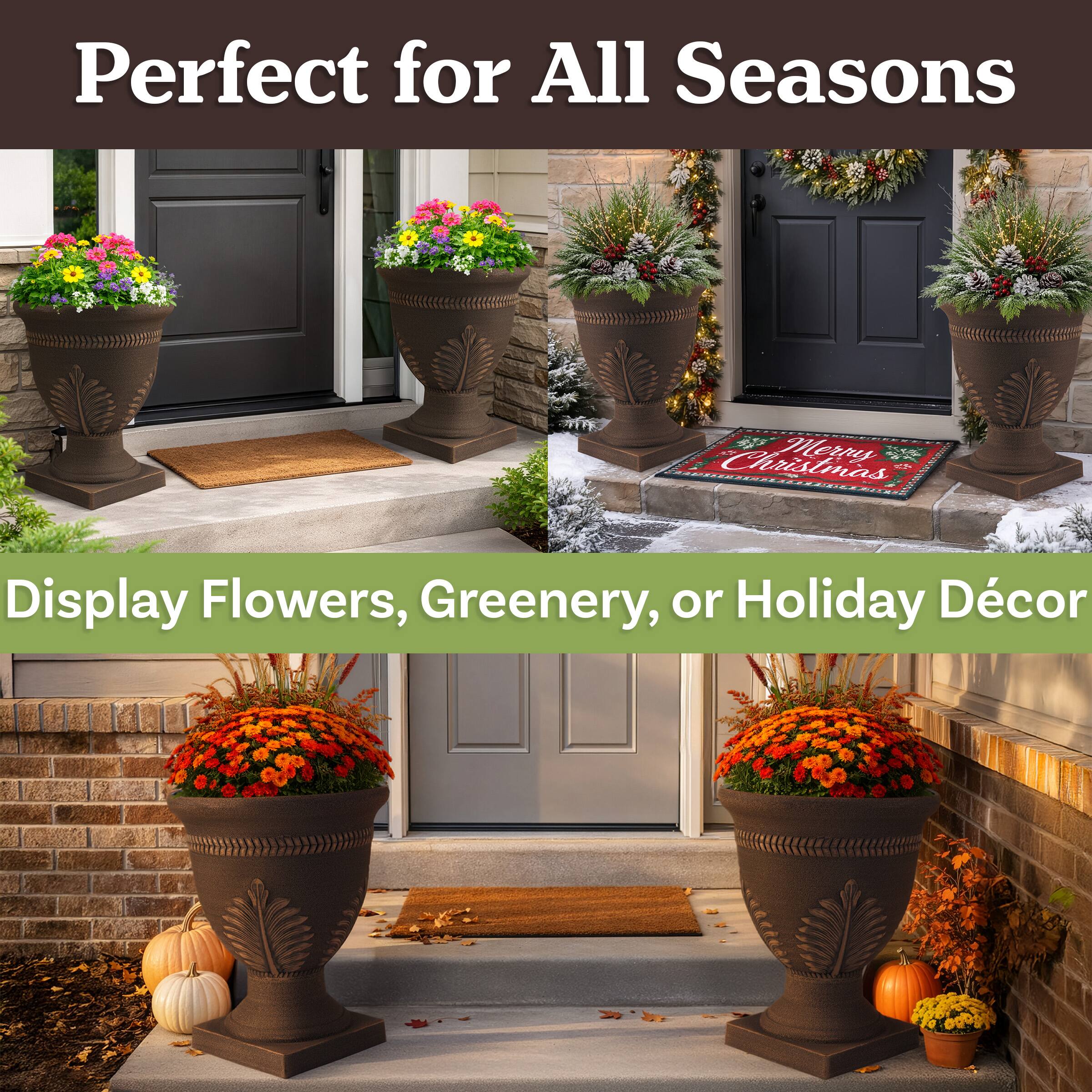 Perfect for All Seasons  
Display Flowers, Greenery, or Holiday Décor