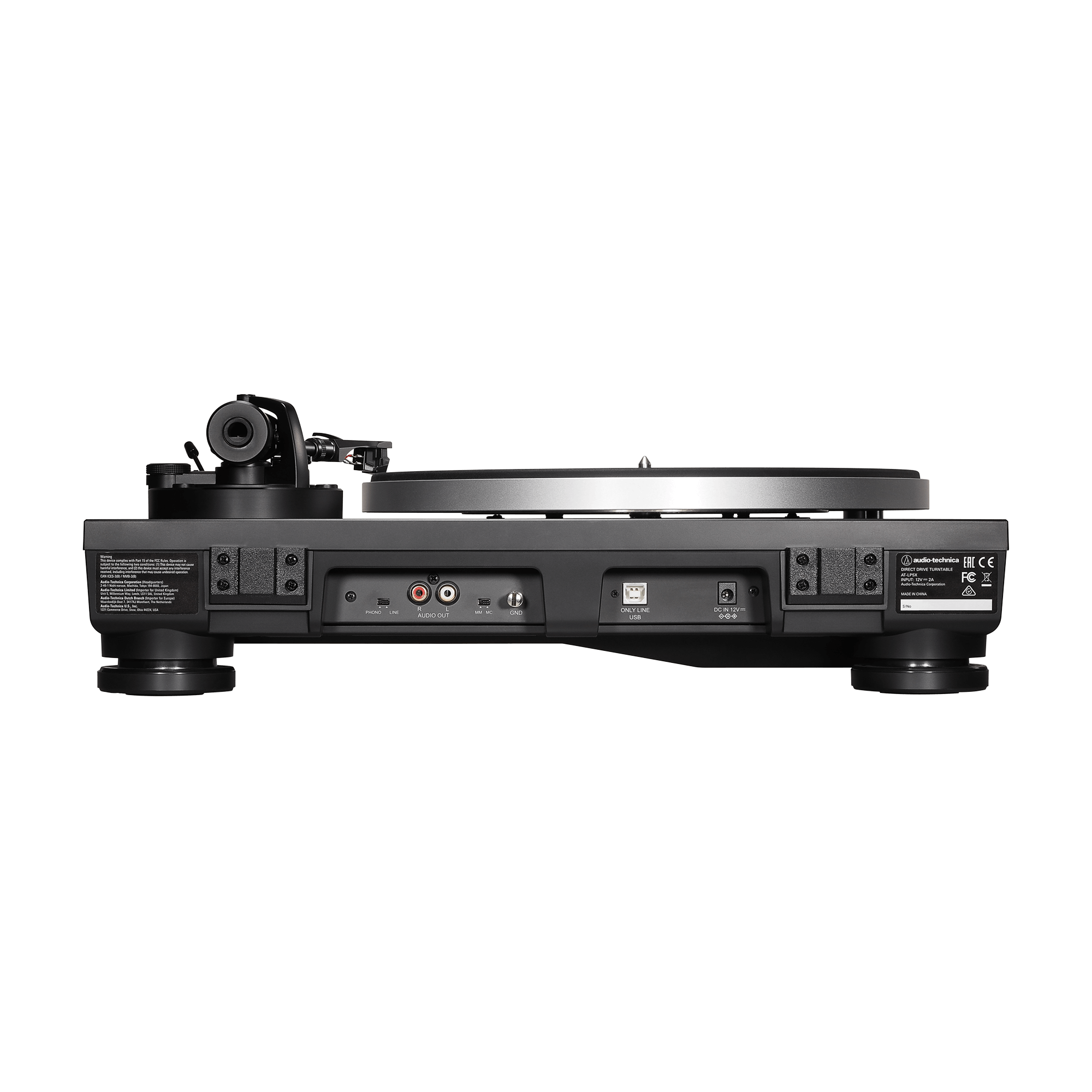 Back. Audio-Technica - Audio-Technica AT-LP5X Fully Manual Direct Drive Turntable (Black) - Black.