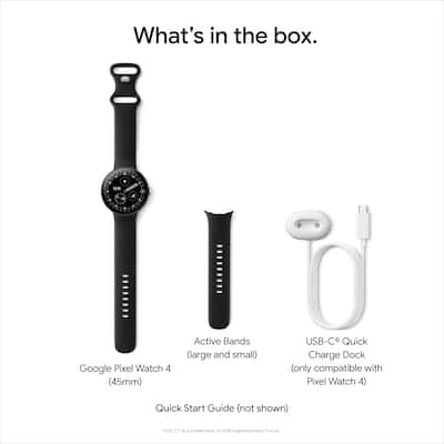 Google Pixel Watch 4 (45mm) Wi Fi Matte Black Case Obsidian Band Google Pixel Watch 4 (45mm) Wi Fi Matte Black Case Obsidian Band