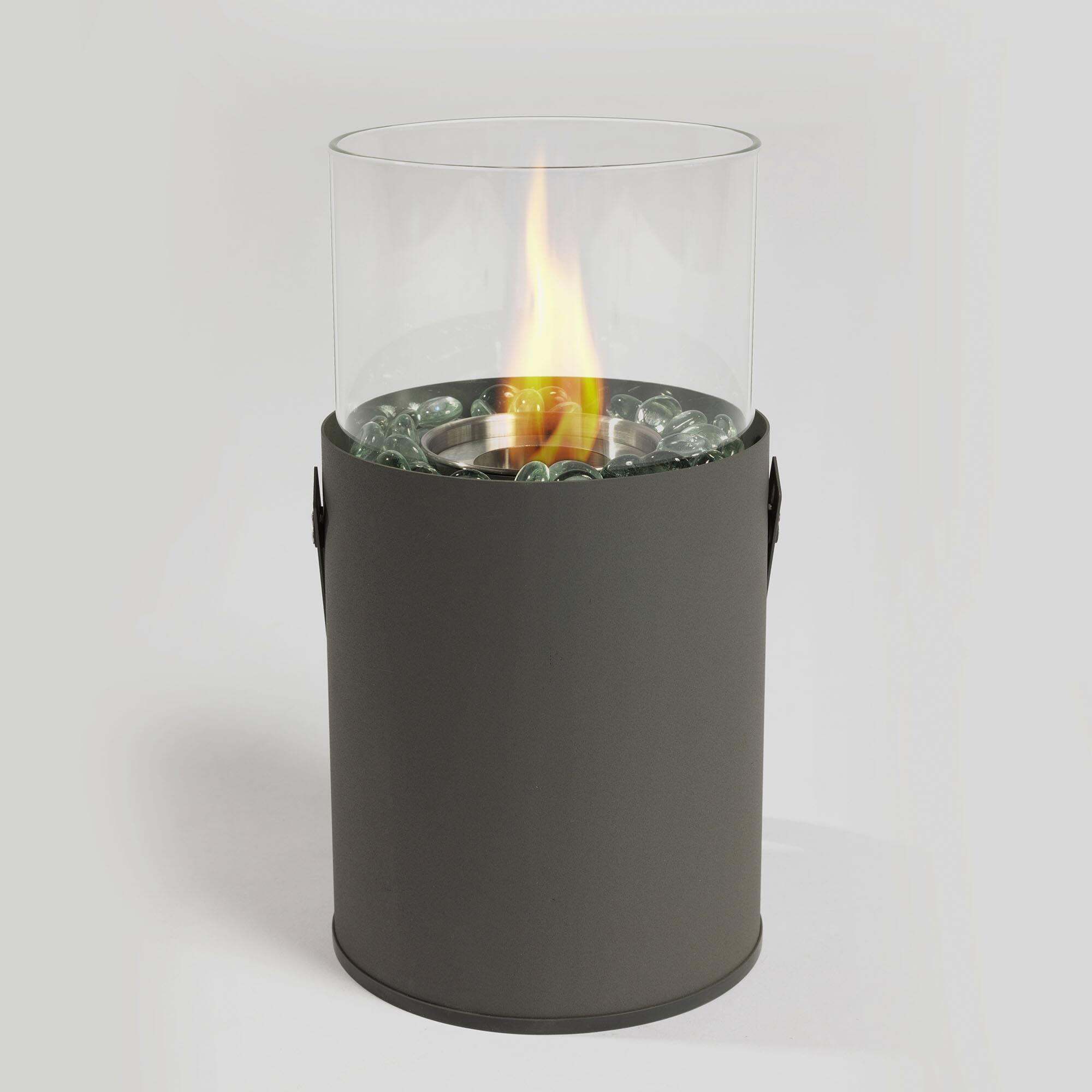 Back. APRILSOUL - Grey Mini Fire Pit Tabletop Fire Pit Ethanol Fire Pit Portable Fireplace - Gray.