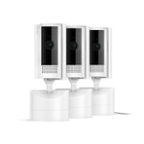 Front. Ring - 3-Pack Pan-Tilt Indoor Security Cam with 360° Horizontal Pan Coverage, Live View & Two-Way Talk, and HD Video - White.