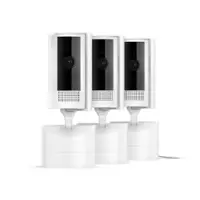 Ring - 3-Pack Pan-Tilt Indoor Security Cam with 360° Horizontal Pan Coverage, Live View & Two-Way Talk, and HD Video - White - Front_Zoom