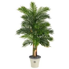 BreeBe - 70" Areca Palm Tree in Decorative Planter (Real Touch) - Green