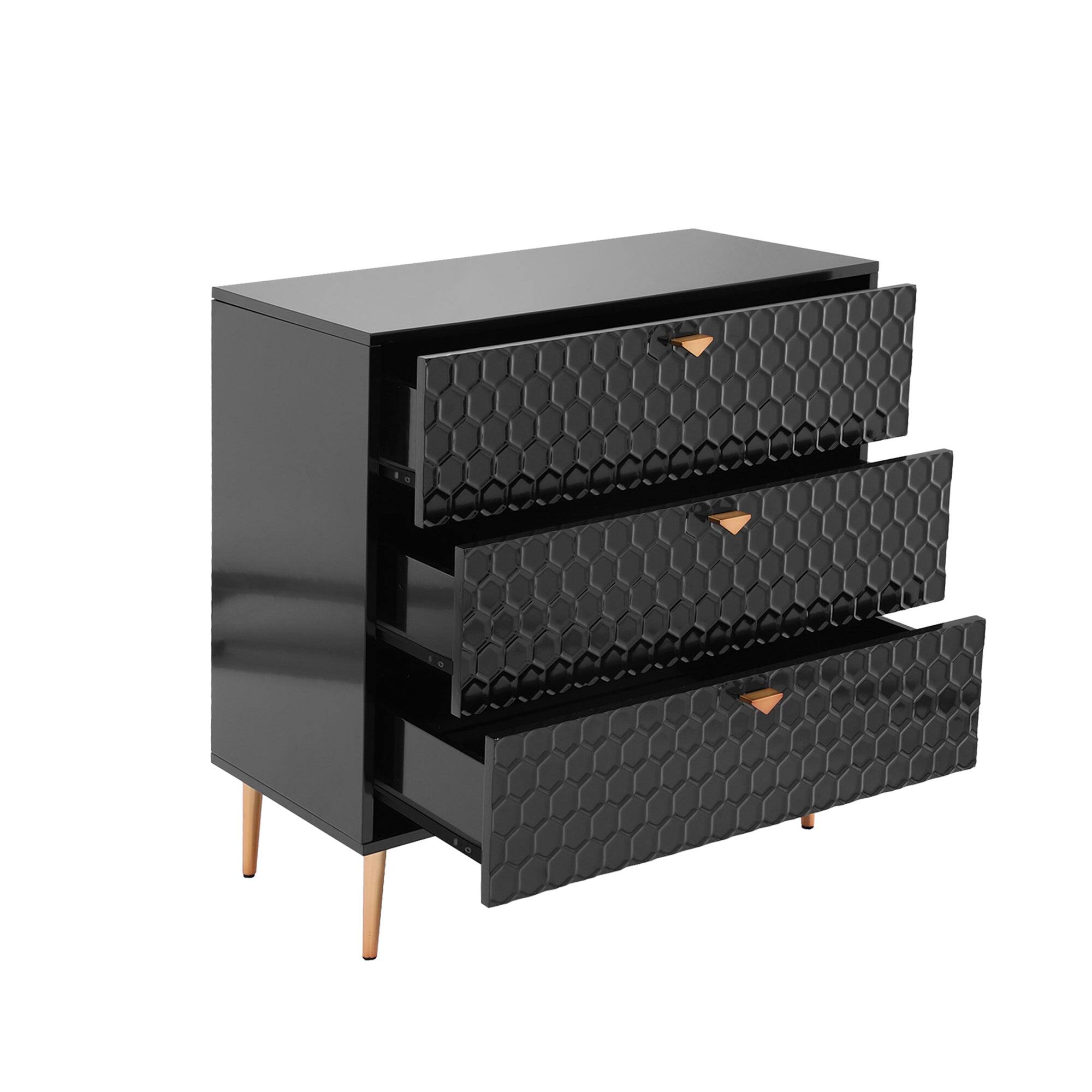 Alt View 7. Boyel Living - Black Accent Storage Cabinet with 3-Drawer Chest - Black.