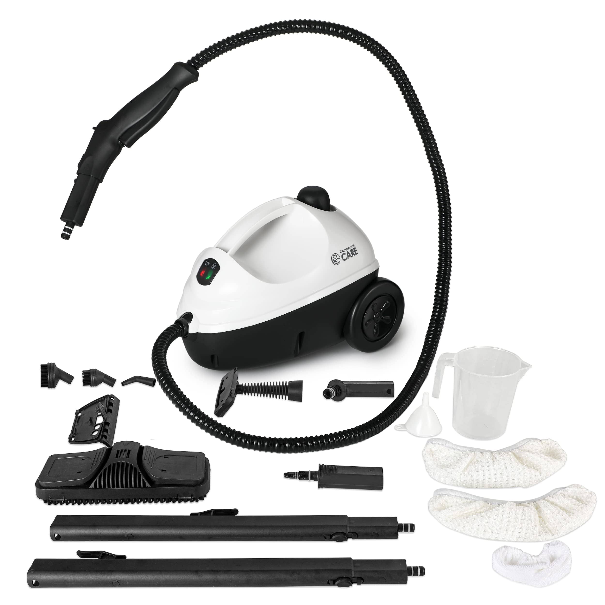 Commercial Care - Steam Cleaner 1500w Multipurpose Steamer With Accessory Kit - WHITE