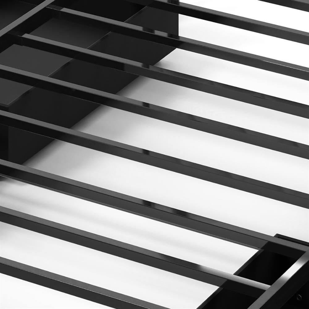 Alt View 1. Kadyn - Platform Bed Frame, Bedroom Bed Frame,Twin/Full/Queen Size Bed Frame with LED Lights and Charging Station-Twin Size - Black.