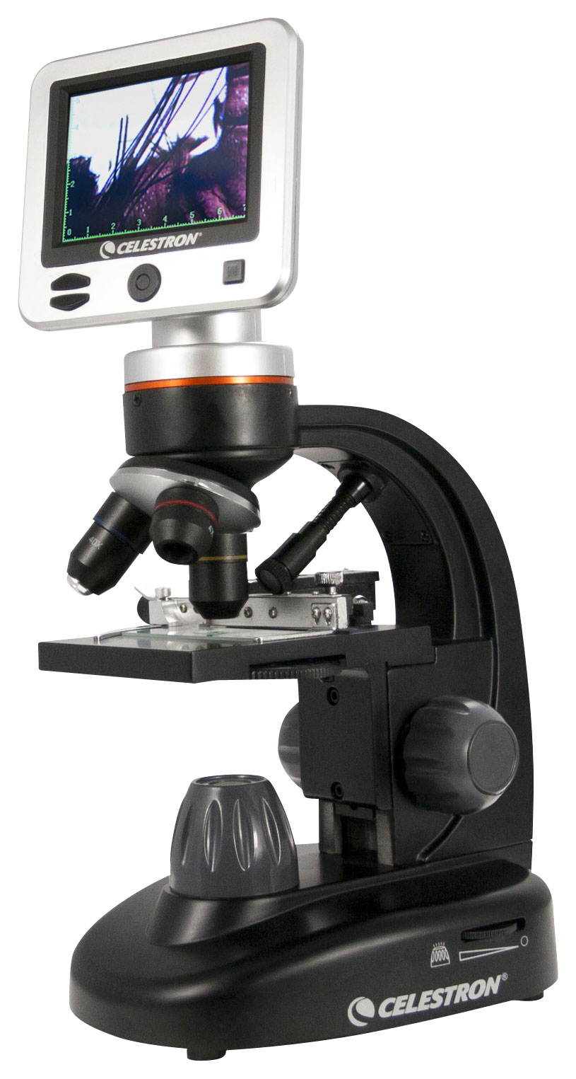 Angle View: Celestron 44341 LCD Digital Microscope II (Black)