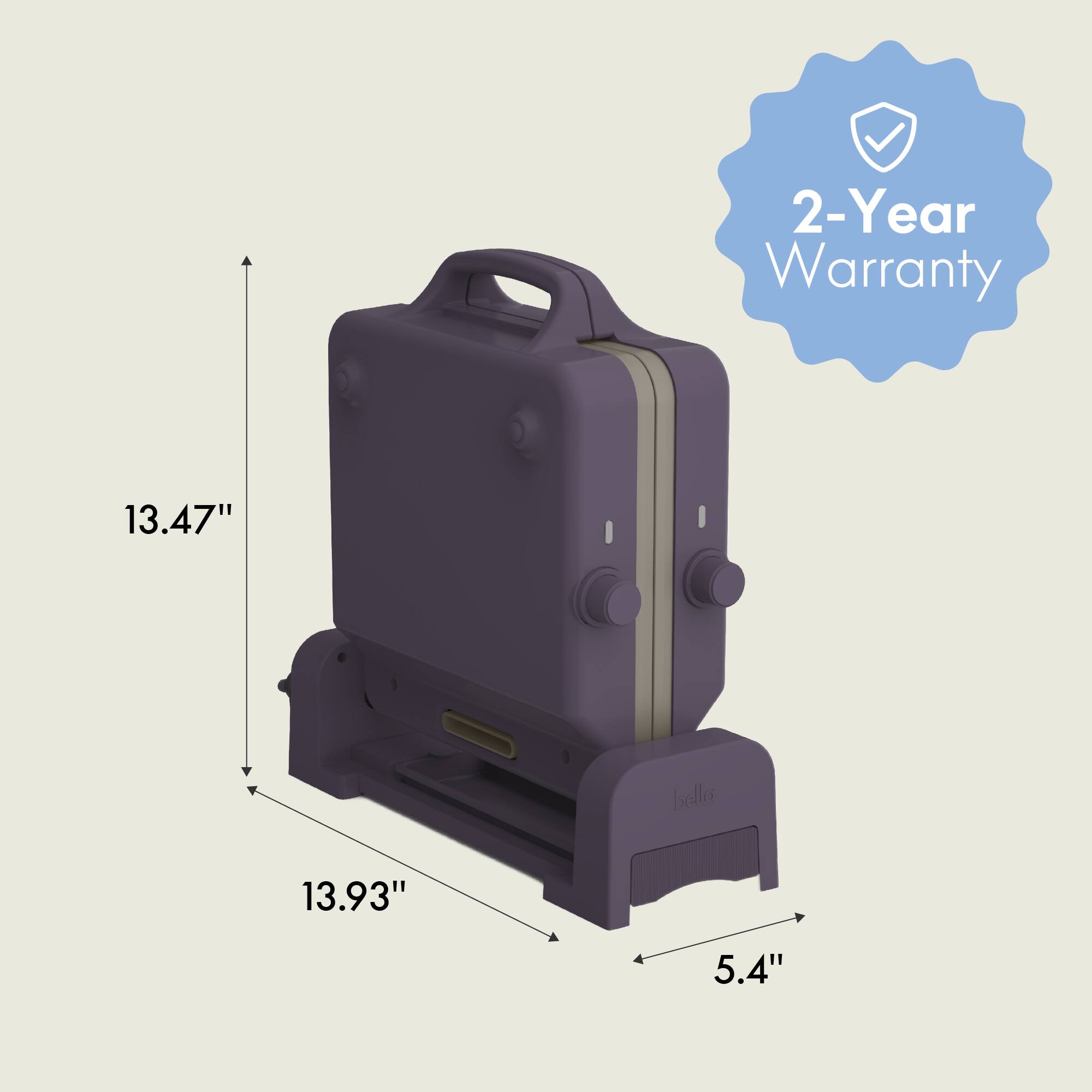 2-Year Warranty

13.47"  
13.93"  
5.4"