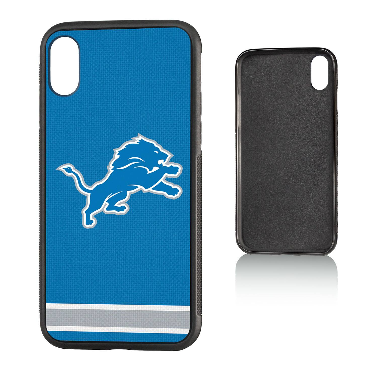 Alt View 2. Keyscaper - Detroit Lions iPhone Stripe Design Bump Case - 15 Pro - Multicolor.
