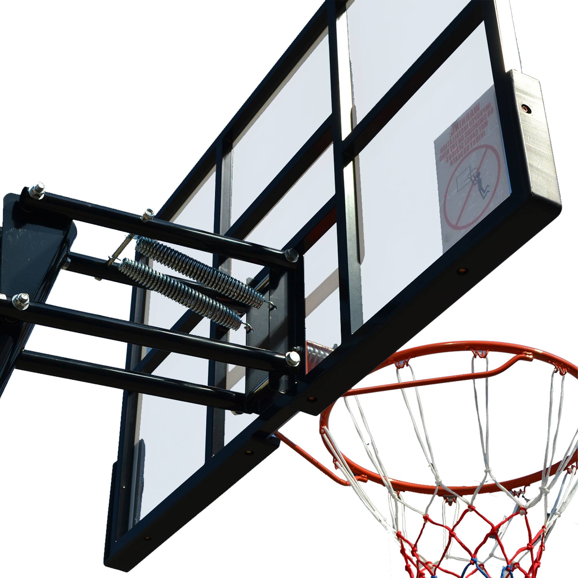 Alt View 3. Sugift - Portable Basketball Hoop System with 54 Inch Shatter-Proof Backboard and Adjustable 7.5 to 10 ft Height - Black.